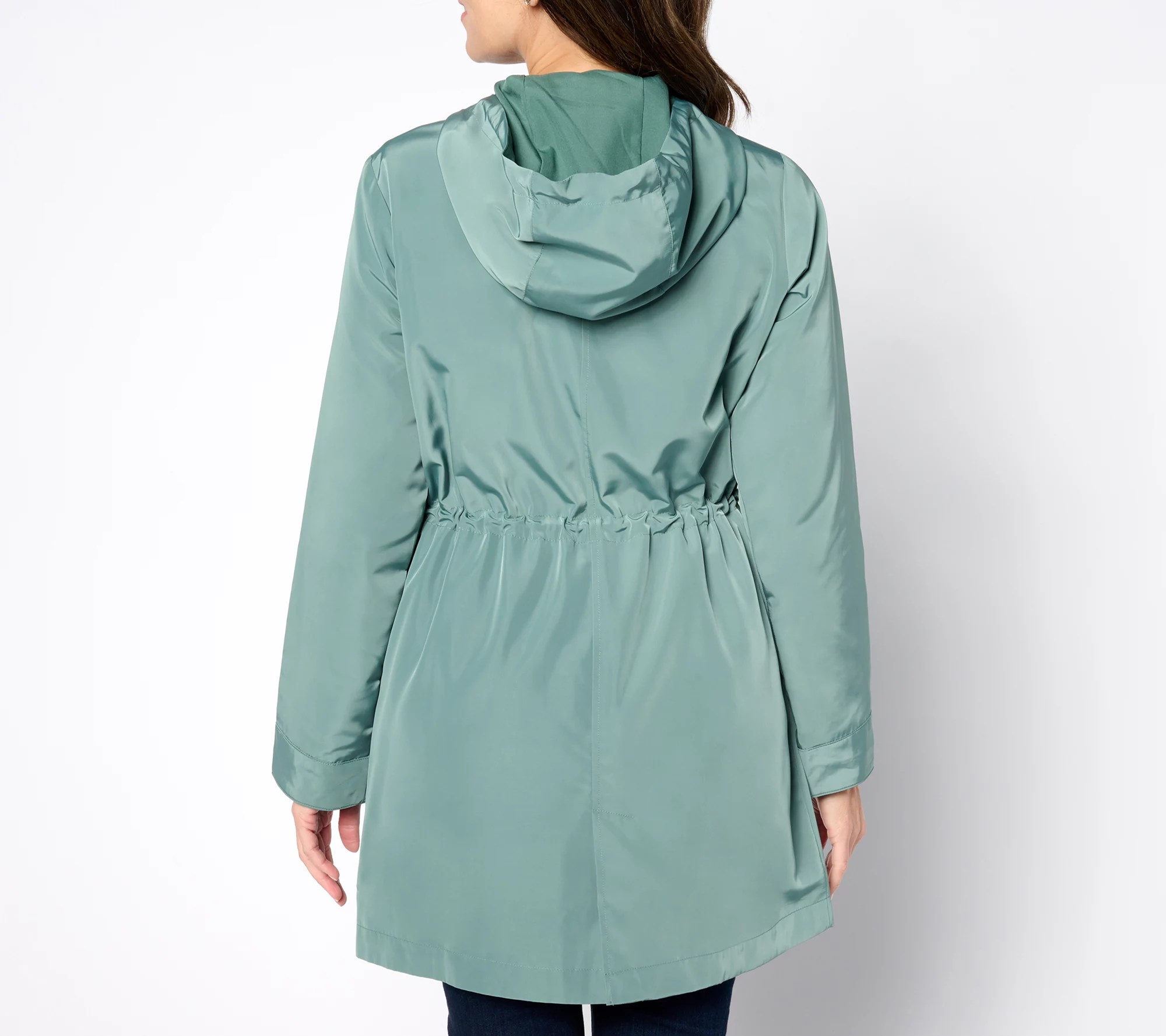 "As Is" Susan Graver Petite Water Resistant Anorak Jacket with Hood