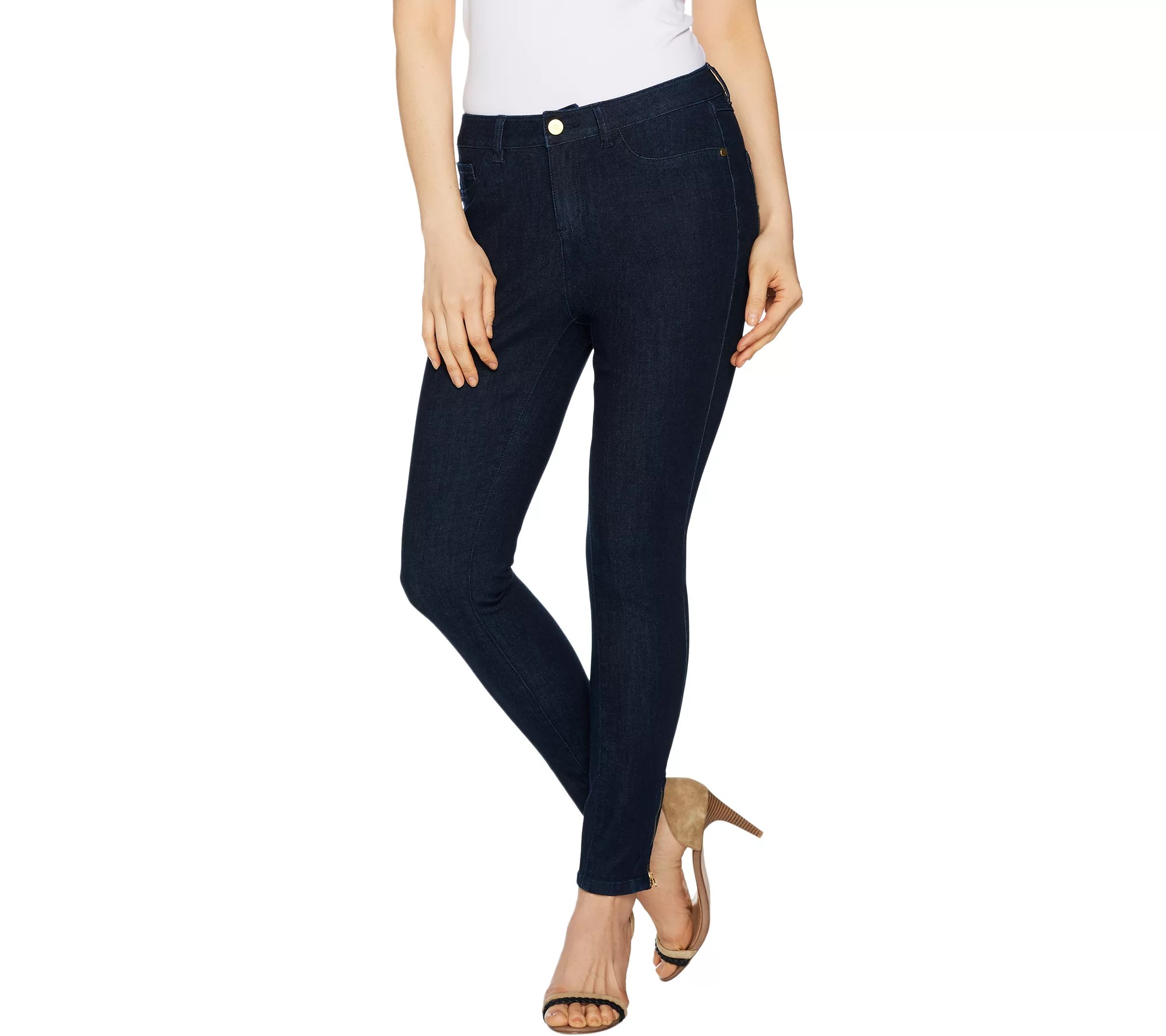 G.I.L.I. Regular Washed Denim Ankle Zip Jeans