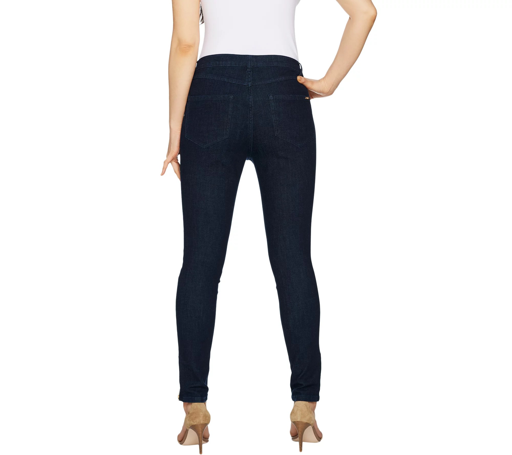 G.I.L.I. Regular Washed Denim Ankle Zip Jeans