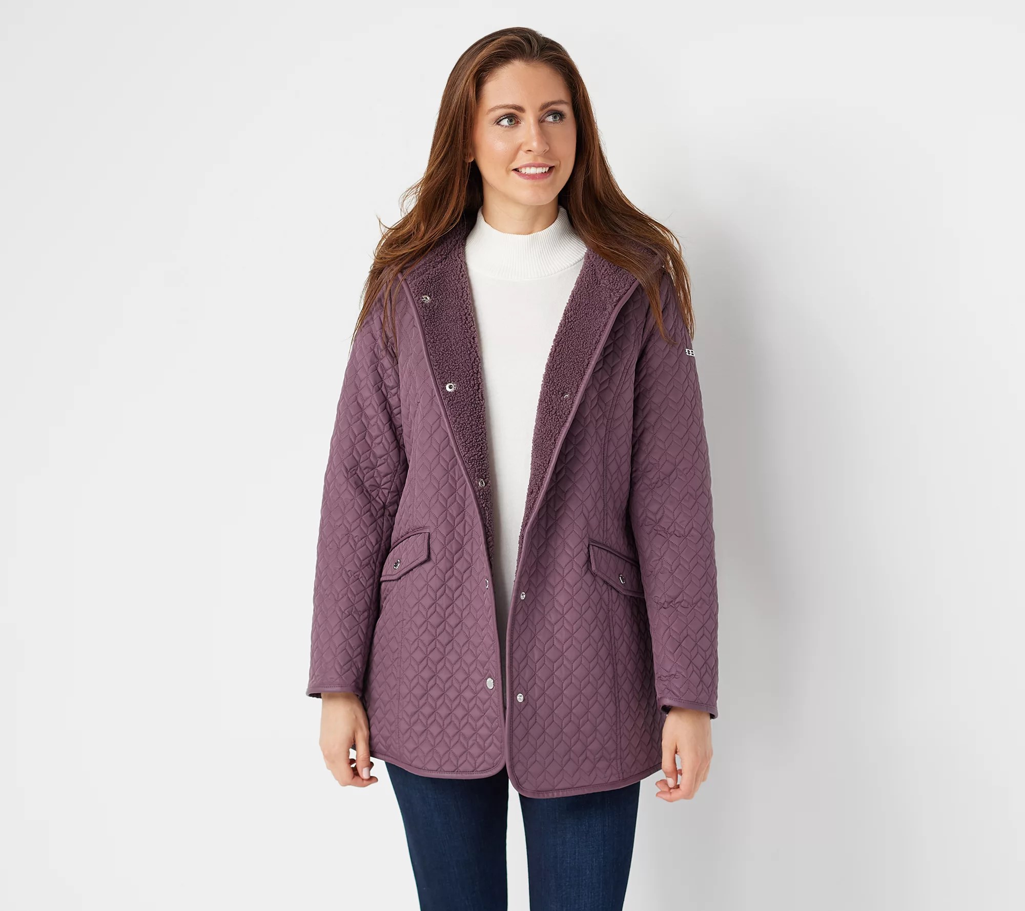 Dennis Basso Quilted WaterResistant SnapFront Jacket