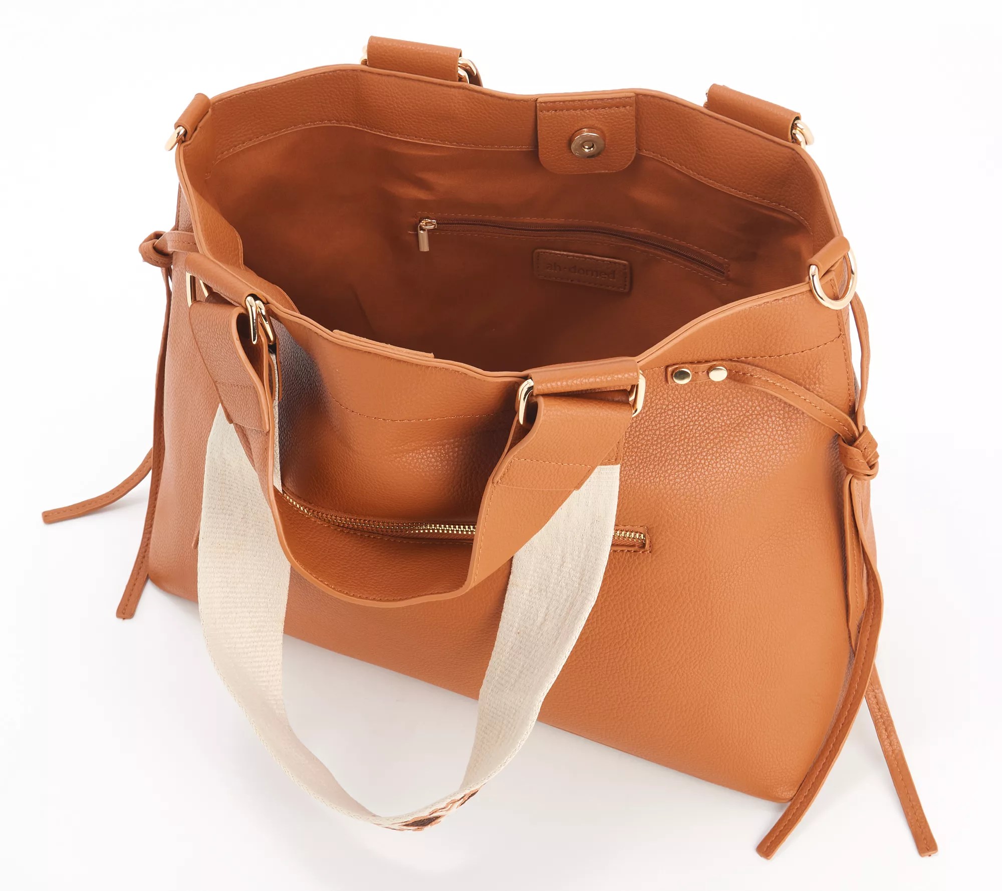 AHDORNED North/South Double Handle Tote with Crossbody Strap