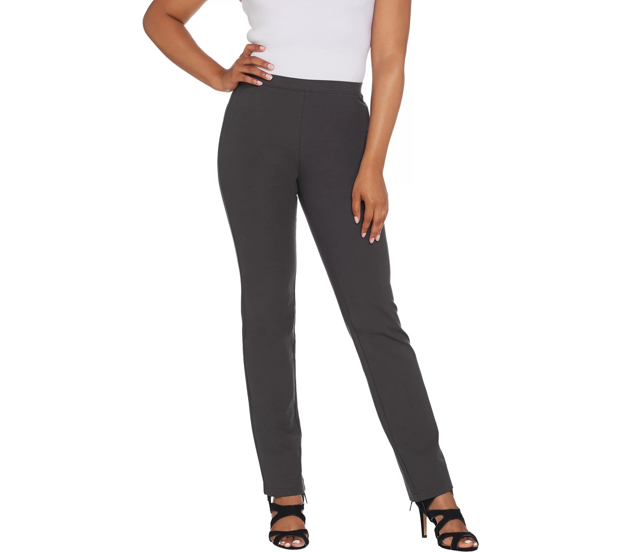 "As Is" Women with Control Petite PullOn Slim Leg Pants