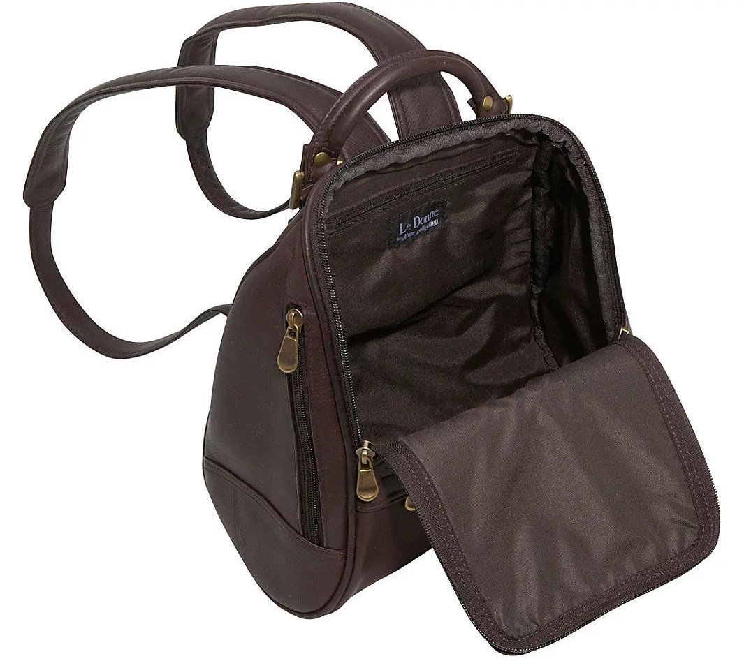 Le Donne Leather Medium Backpack UZip