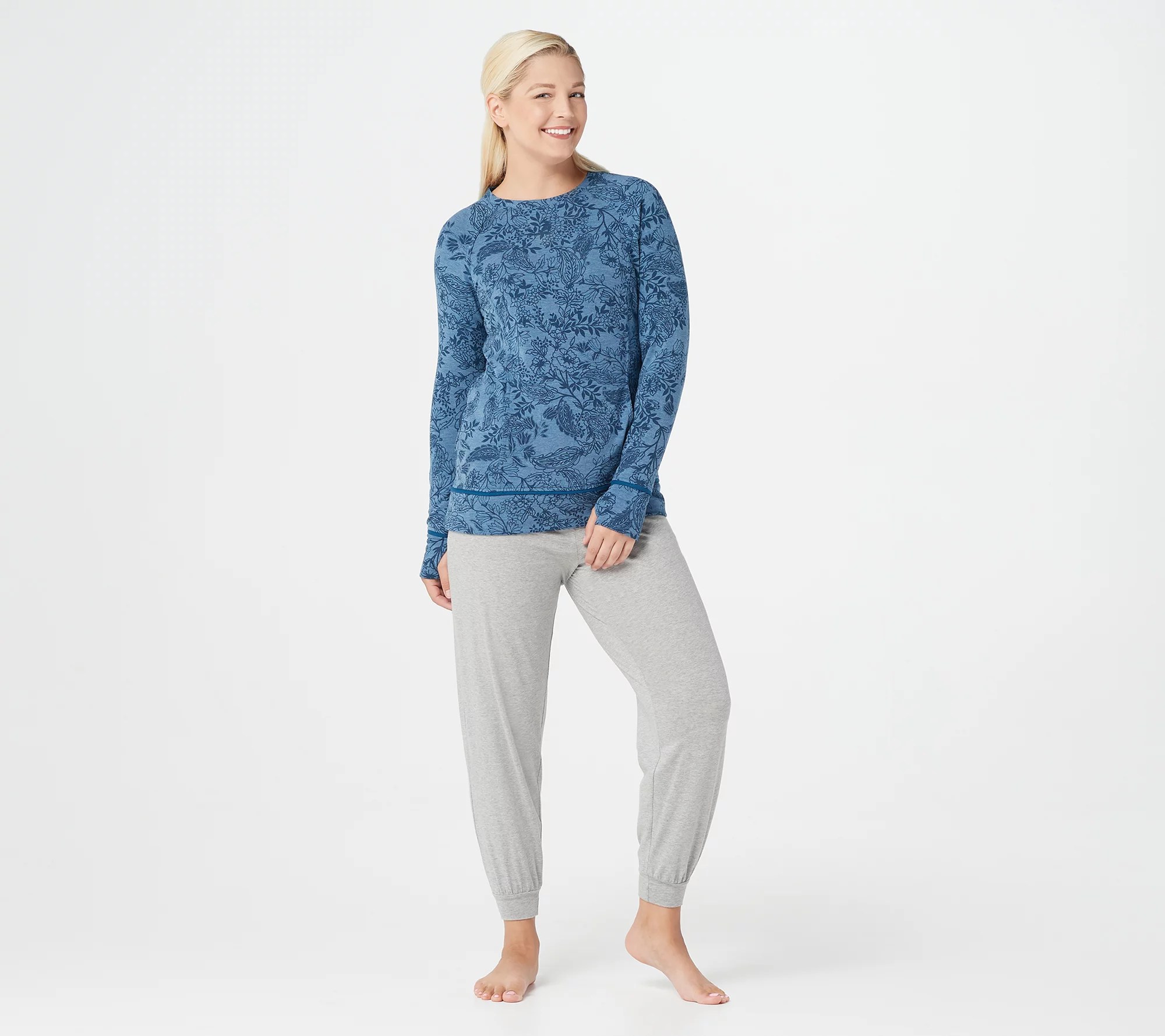 Cuddl Duds Comfortwear Raglan Sleeve Pullover Top