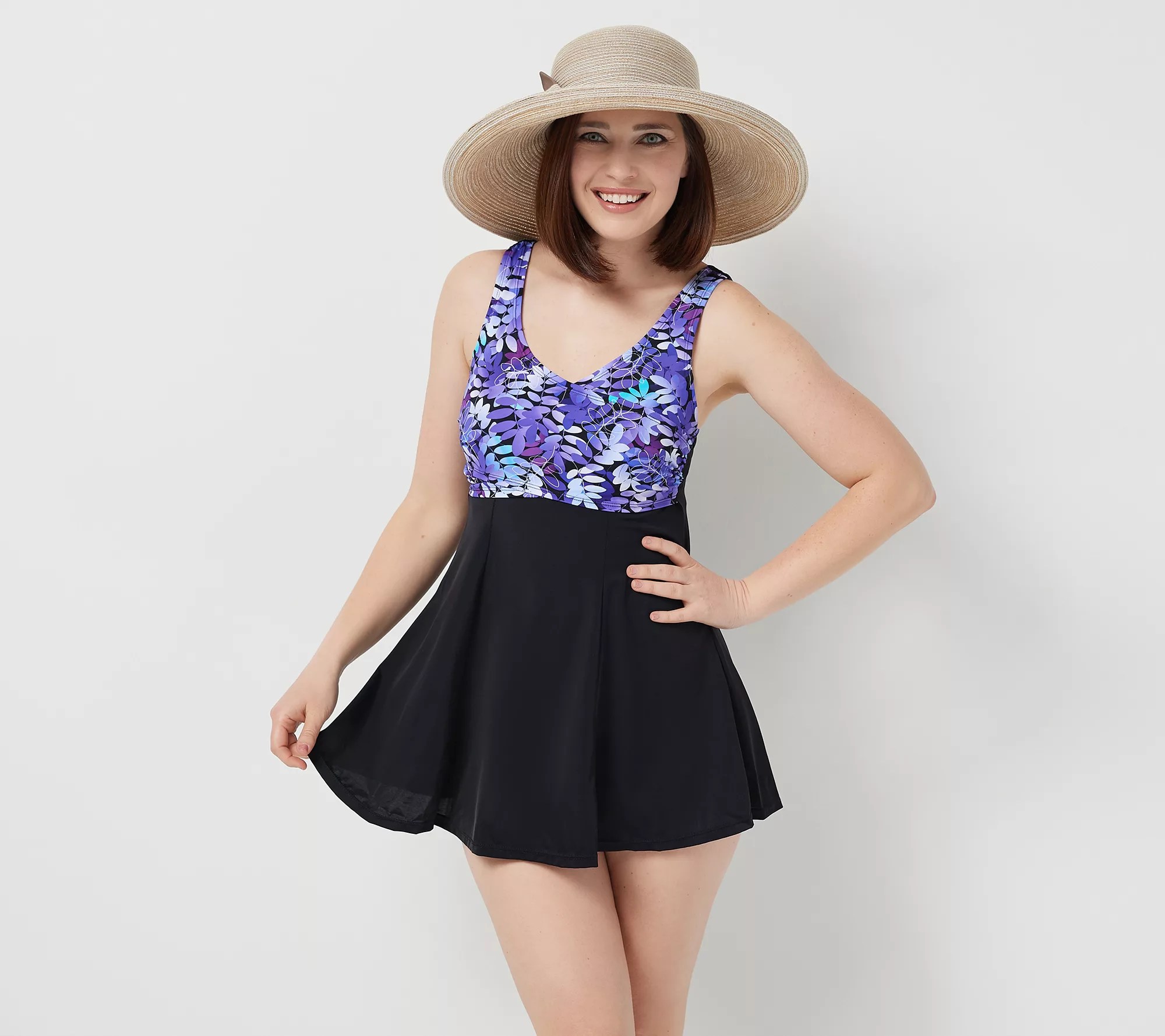 "As Is" Fit 4 U Wrap Swim Dress