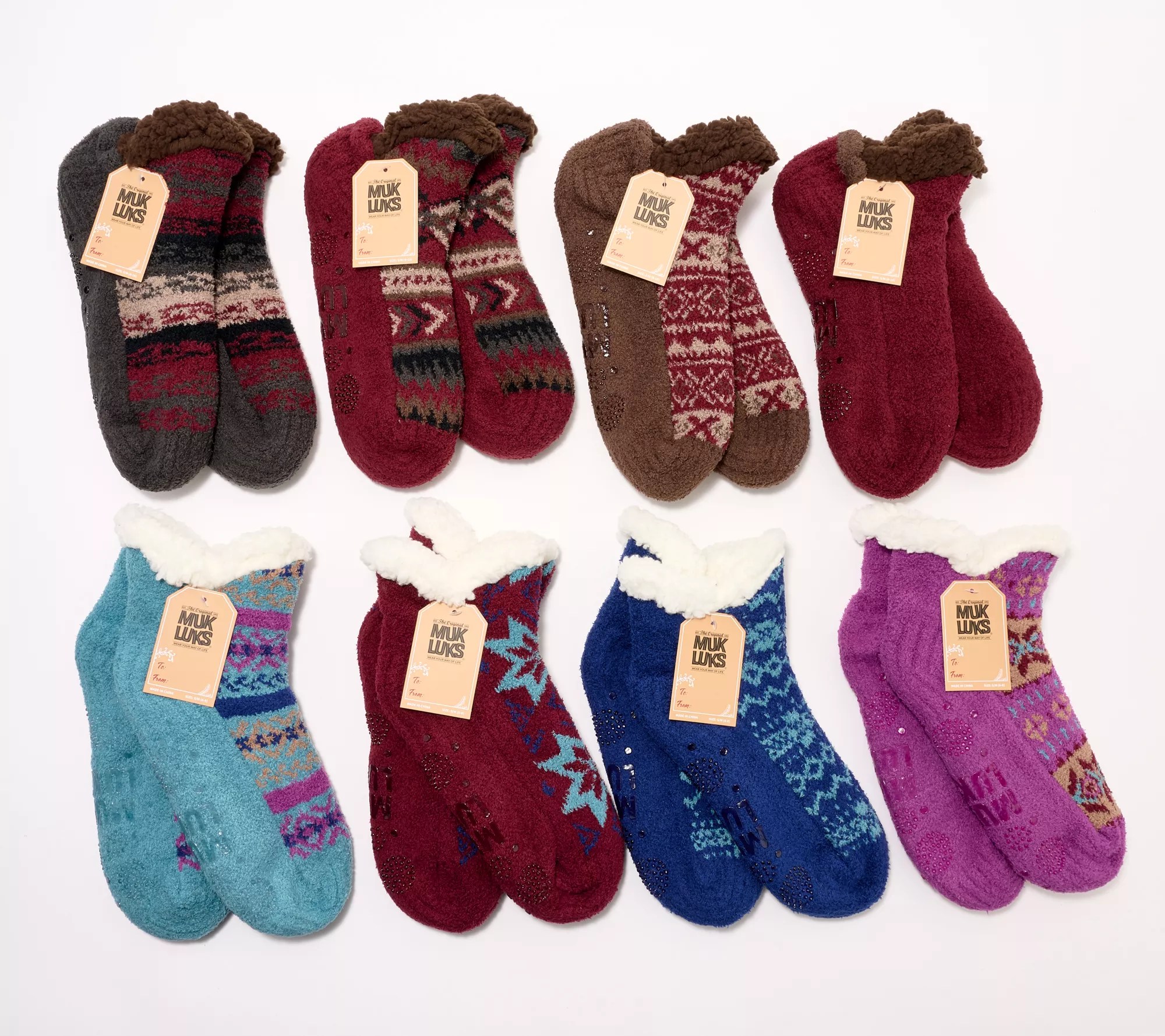 MUK LUKS Set of 4 Aloe Infused Cabin Socks