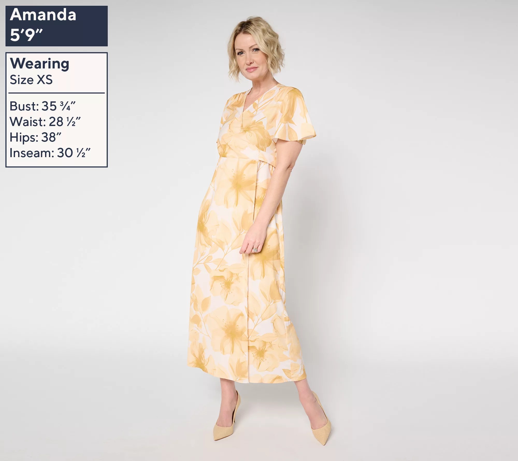 Me by Jennie Garth Camellia Printed Faux Wrap Dress