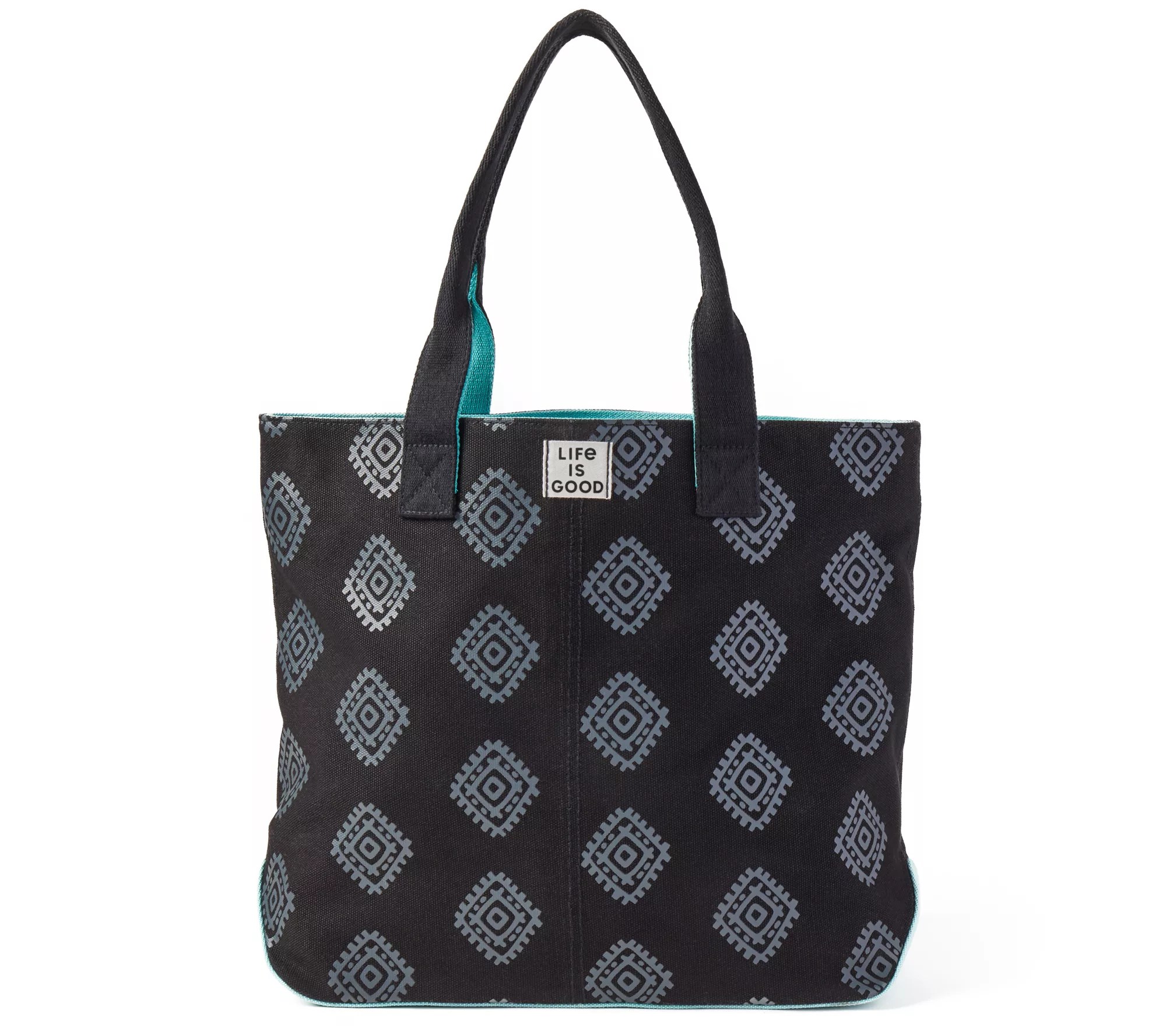 Life is Good Tribal Diamond Pattern Tote Bag