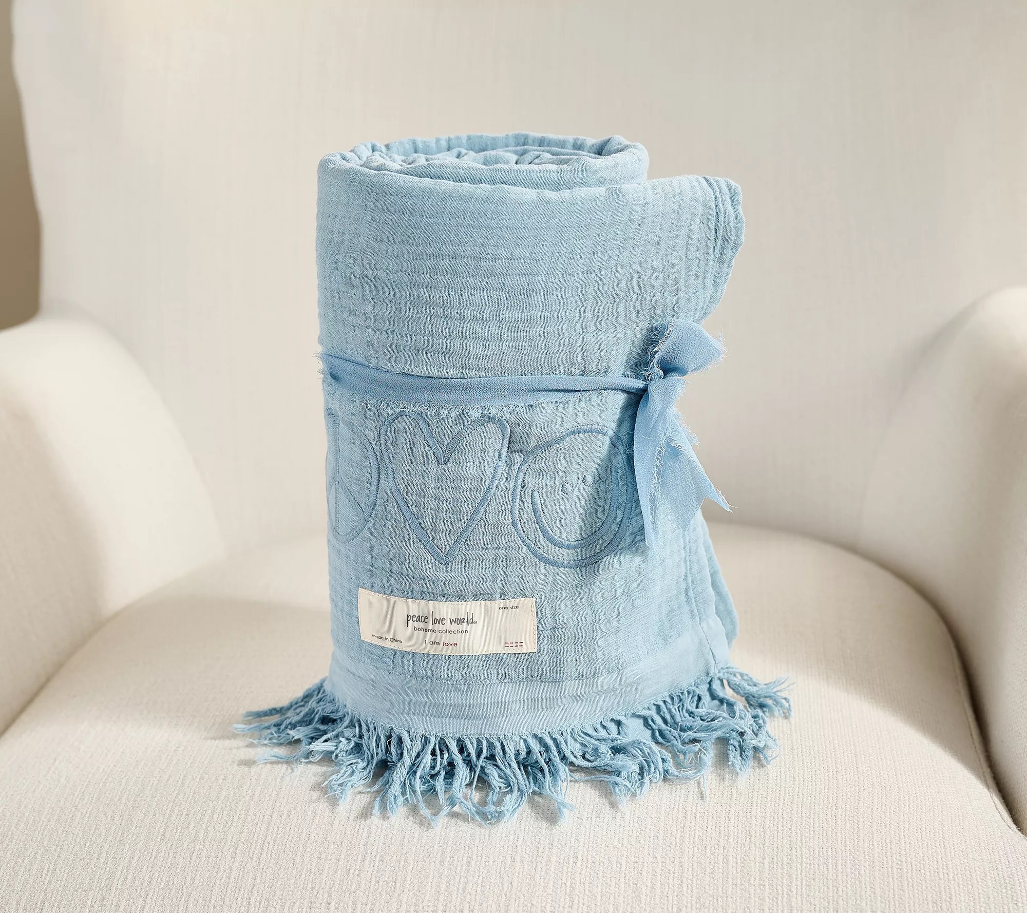 Peace Love World Boheme Home Gauze Blanket