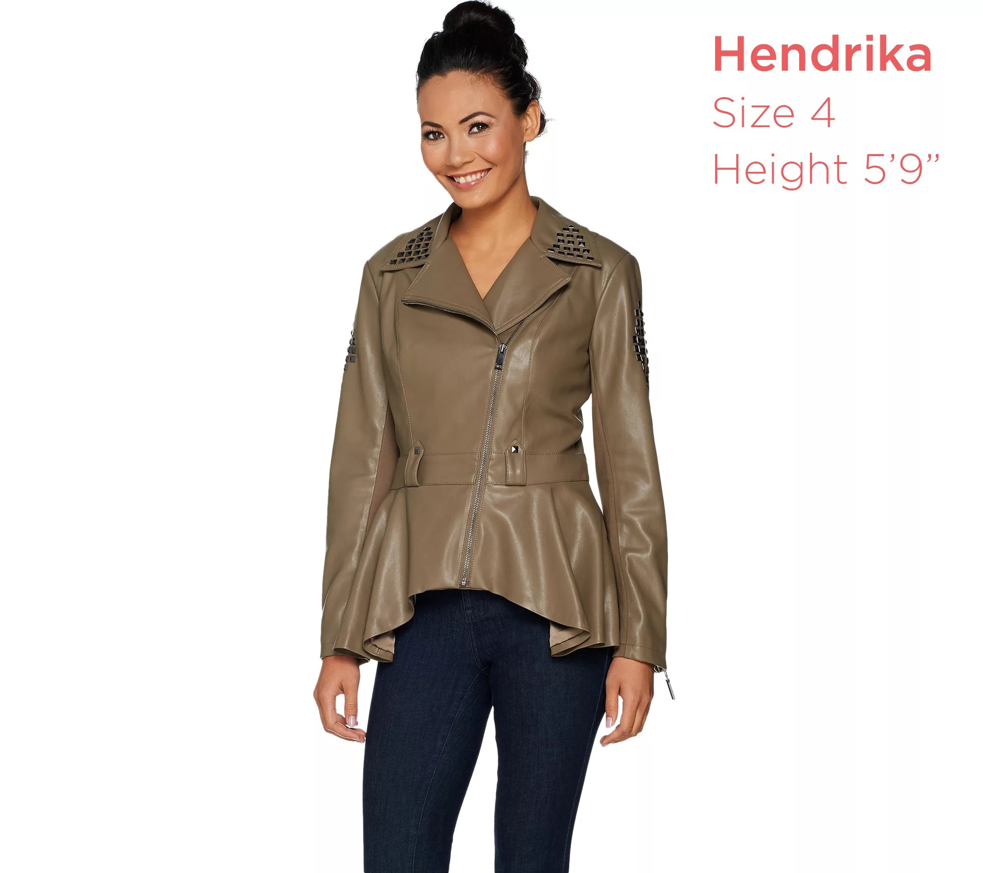 G.I.L.I. Faux Leather Peplum Motorcycle Jacket