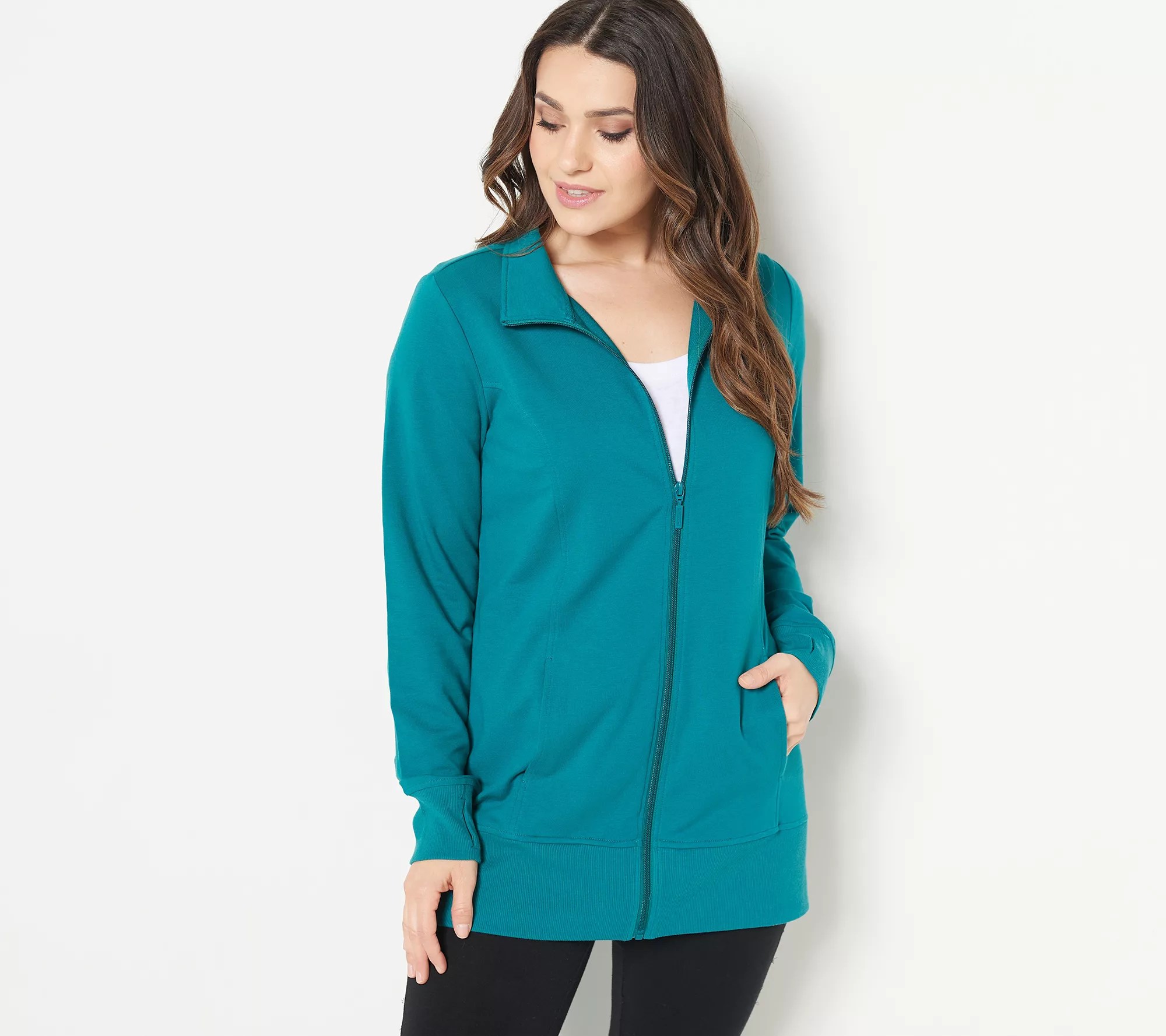 Denim & Co. Active French Terry Zip Front Jacket