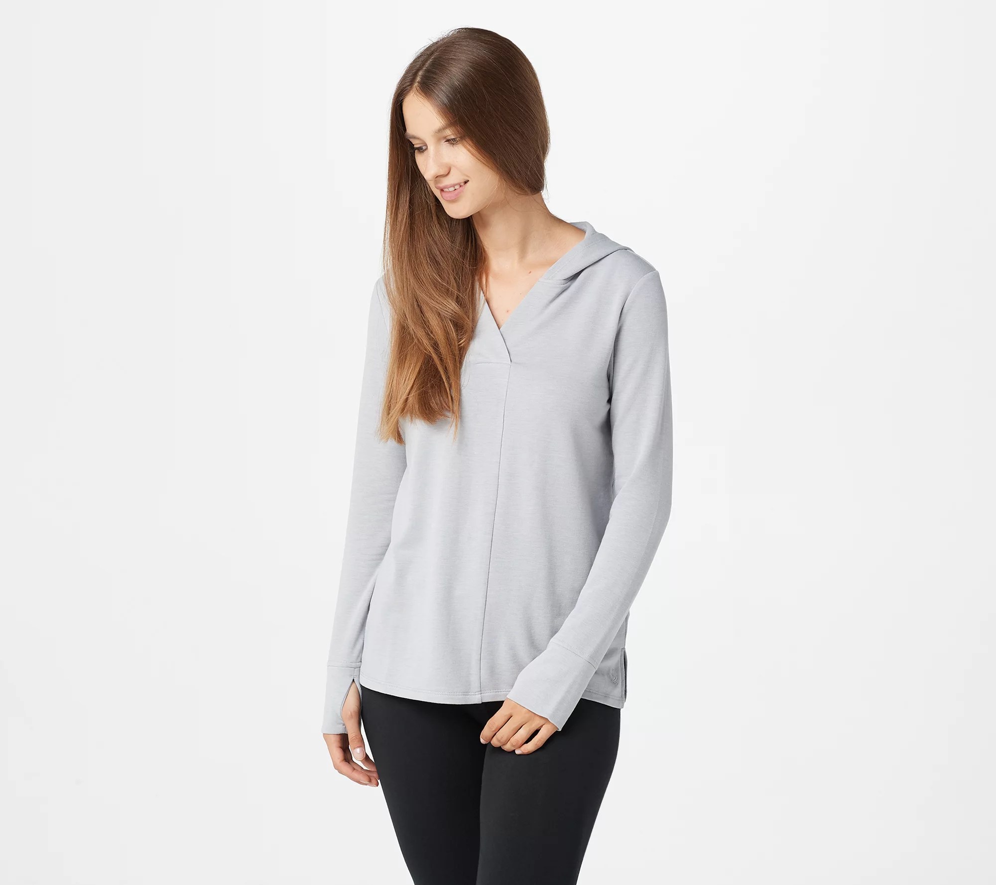 Cuddl Duds Comfortwear LongSleeve VNeck Hoodie