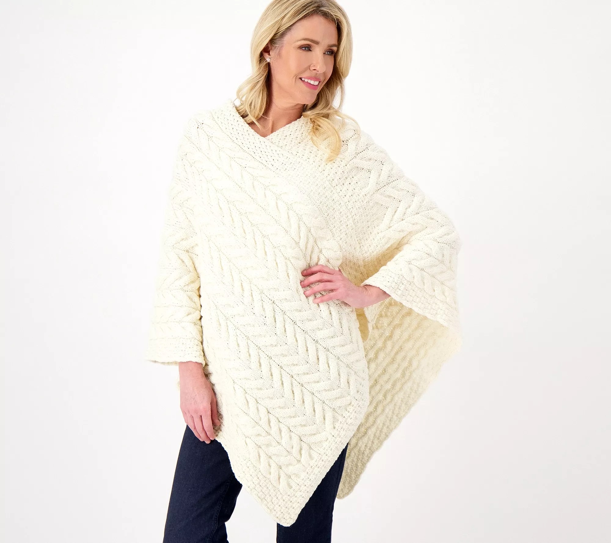 Kilronan Merino Wool VNeck Poncho
