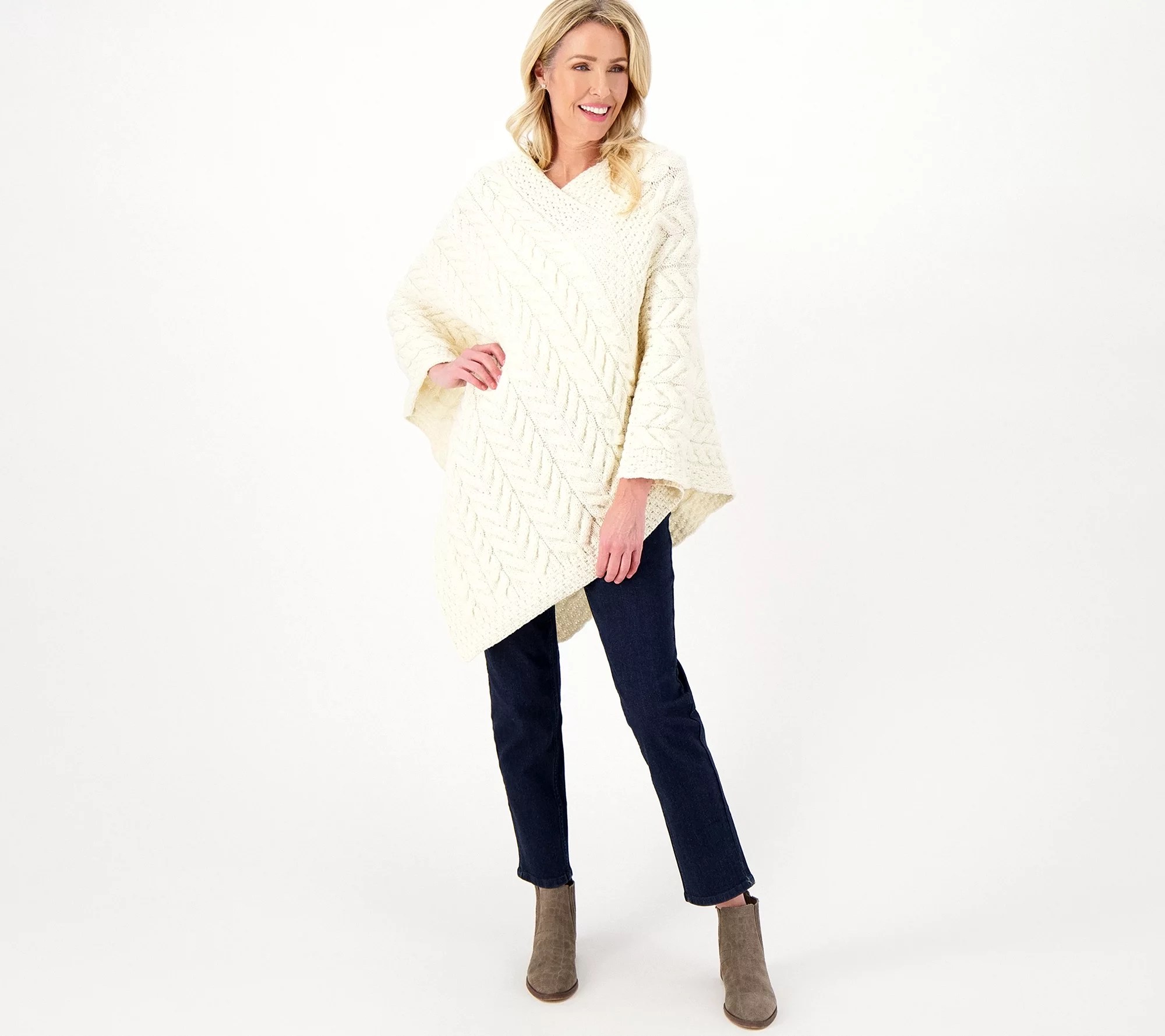 Kilronan Merino Wool VNeck Poncho