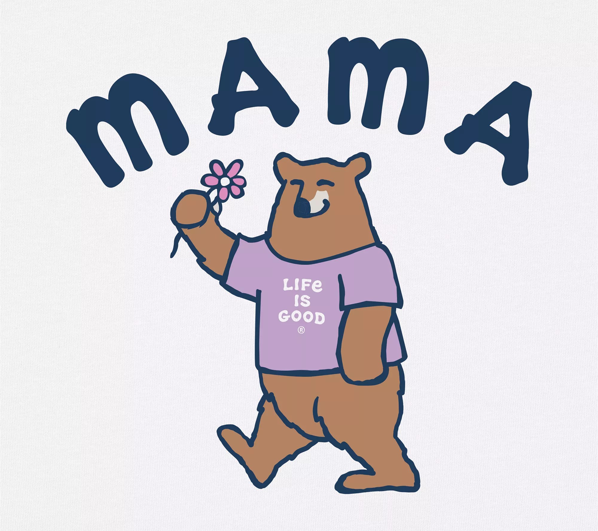 Life is Good Women's Mama Bear Flower Crusher T ee