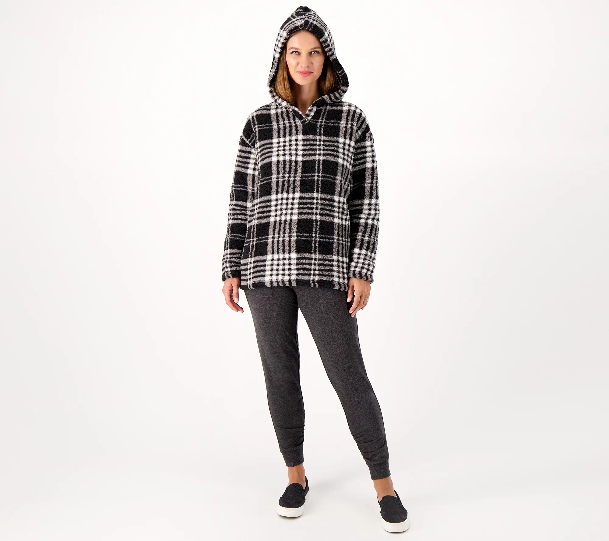 AnyBody Printed Sherpa Hoodie