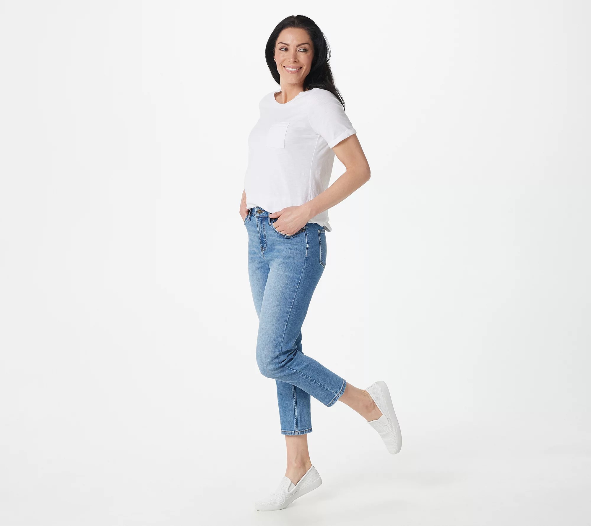 Candace Cameron Bure Pacific Denim Crop Straight Leg Jeans