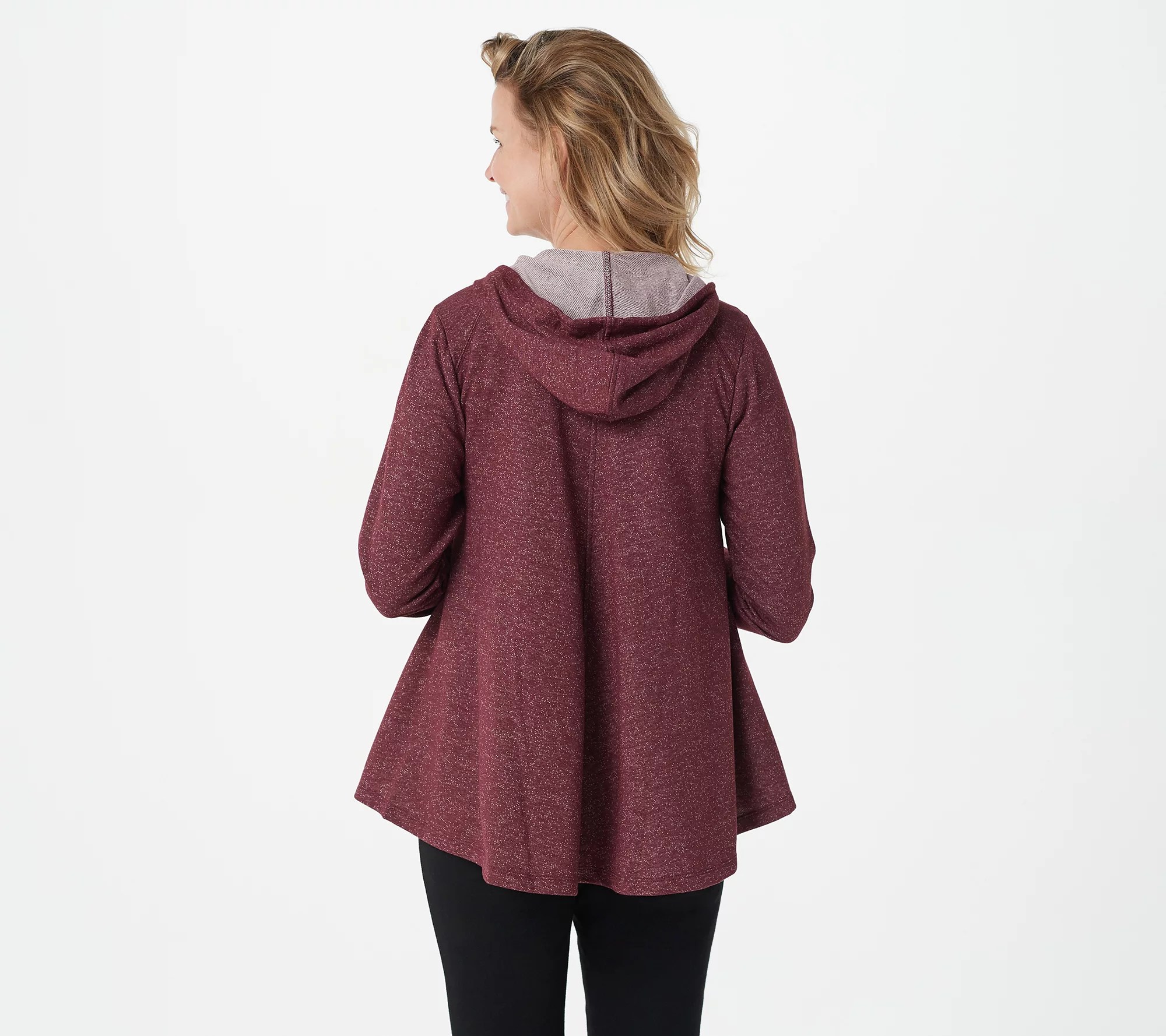 LOGO Lounge by Lori Goldstein Speckled French Terry ZipUp Jacket