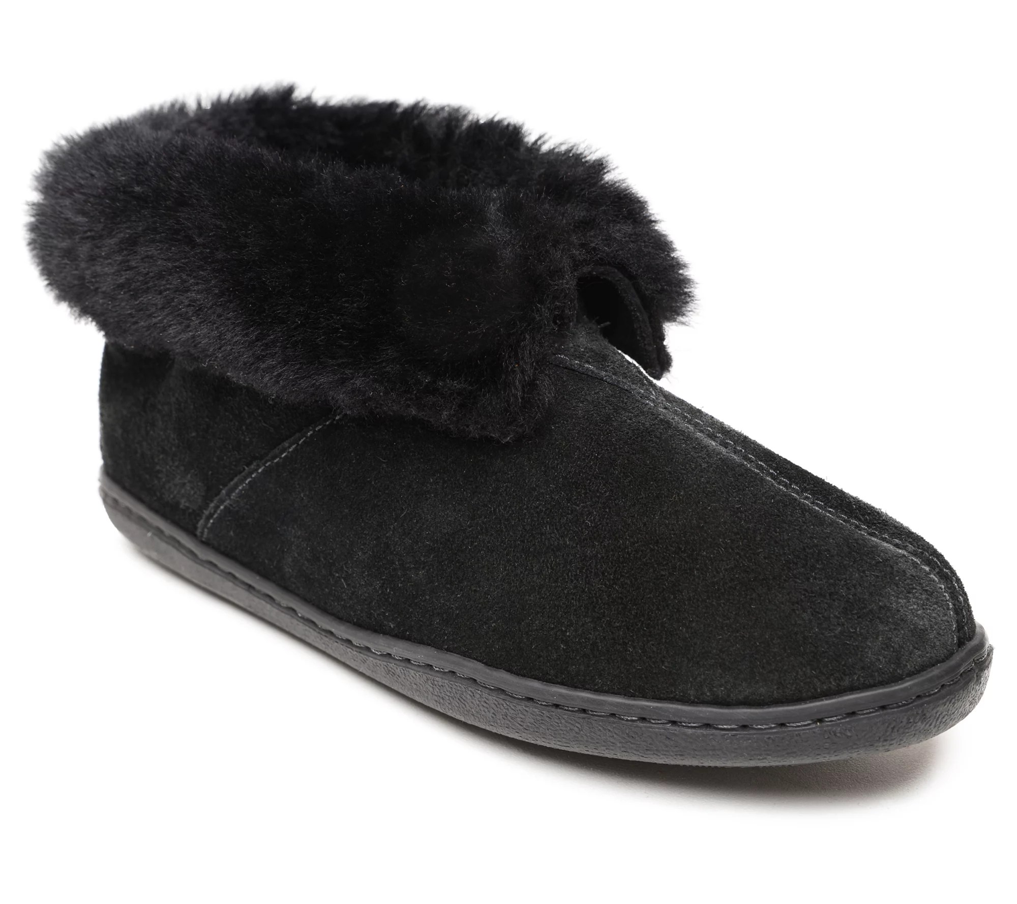 Women's Sheepskin PullOn Gray AnkleBoot Slippers