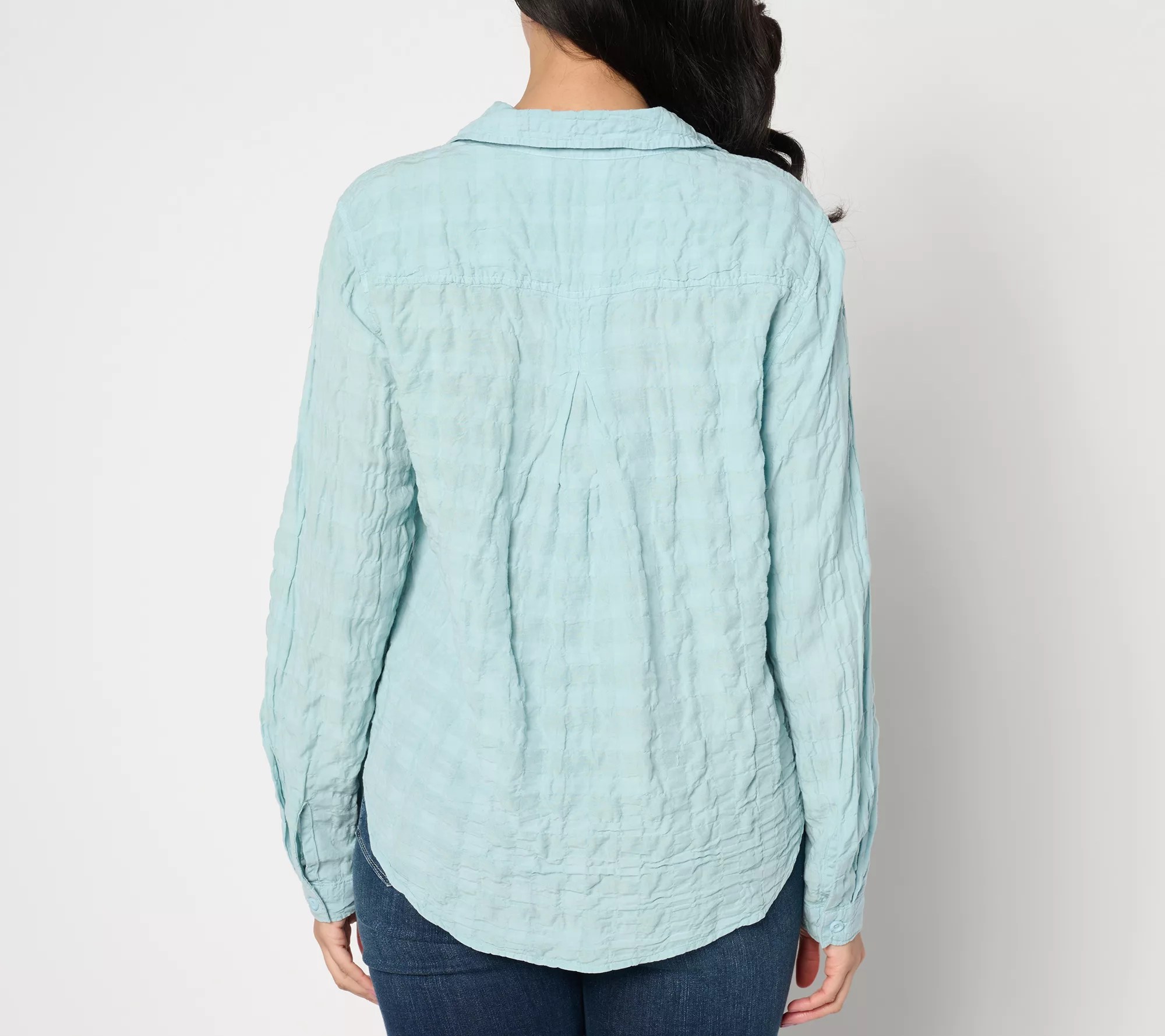 Side Stitch LongSleeve ButtonFront Shirt