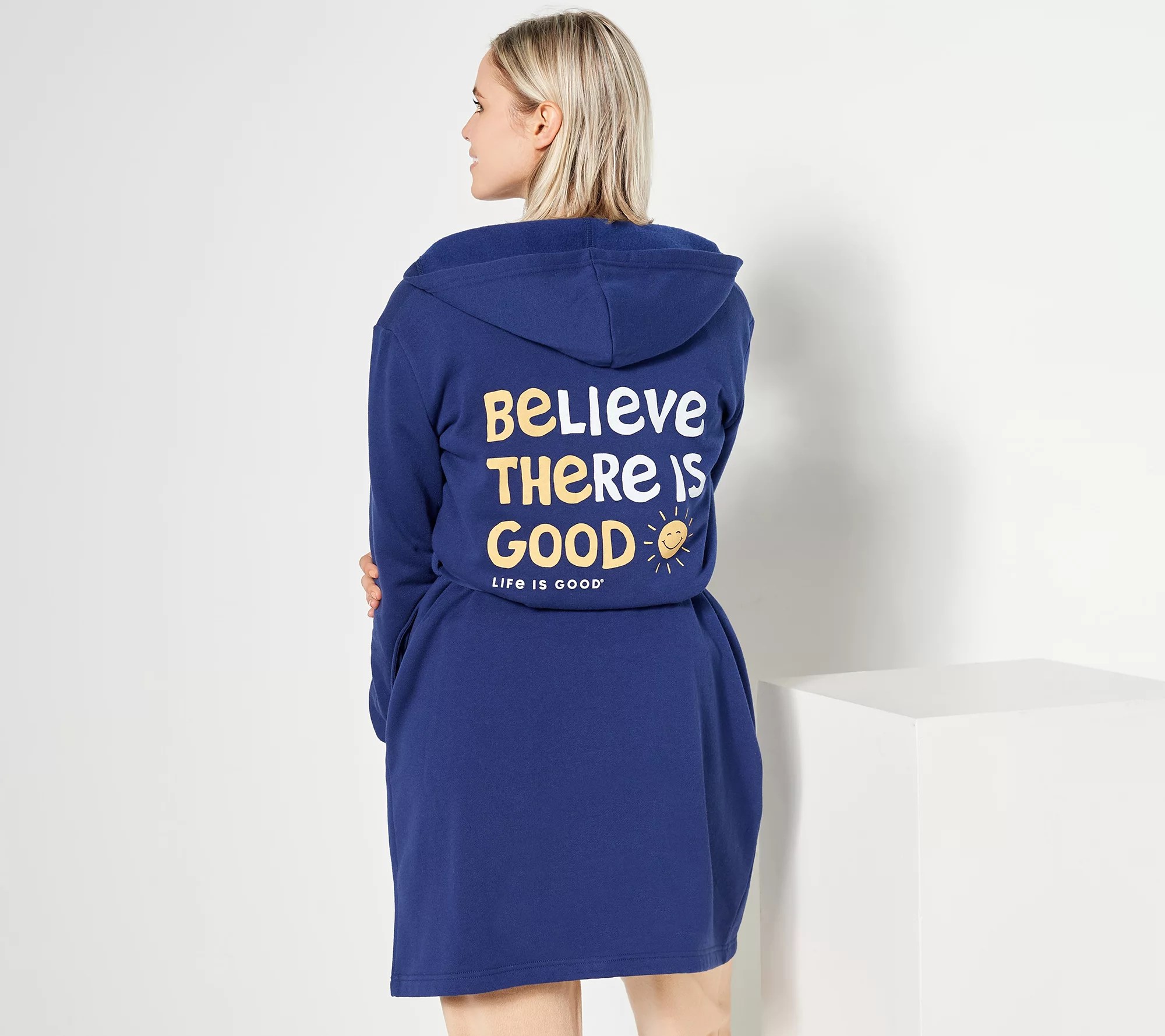 Life is Good French Terry Hooded Weekend Robe by Berkshire