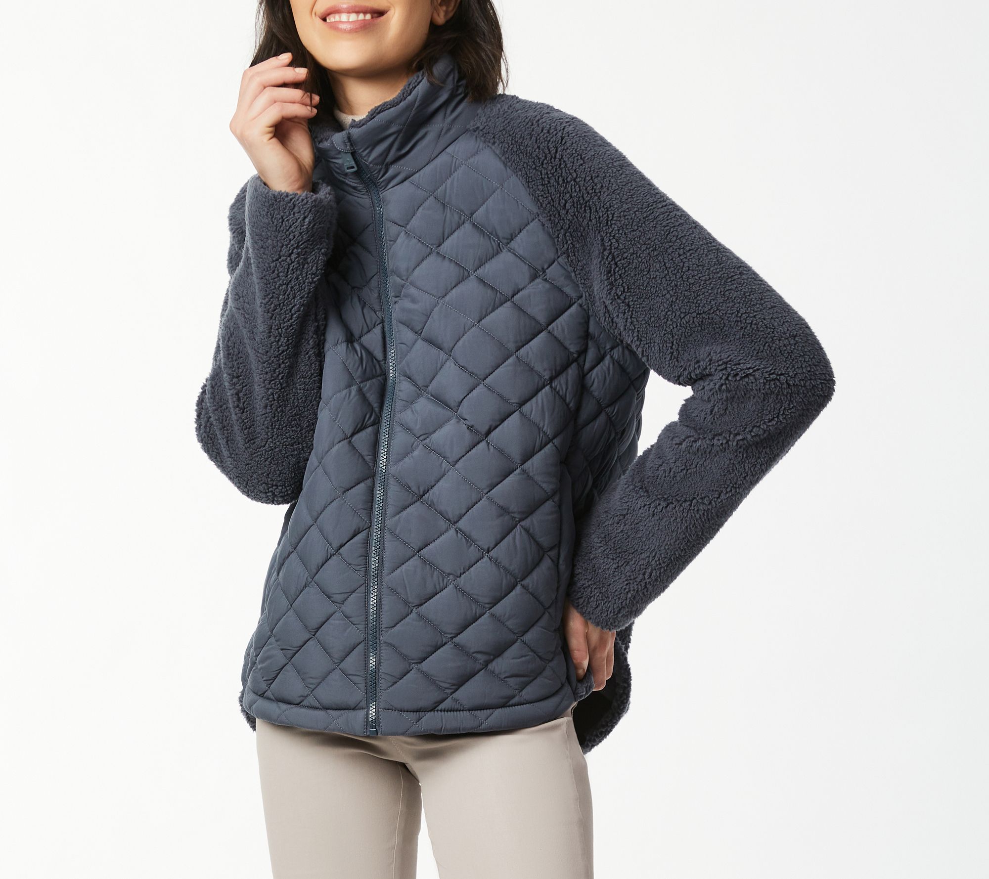Bernardo Quilted Jacket with Sherpa