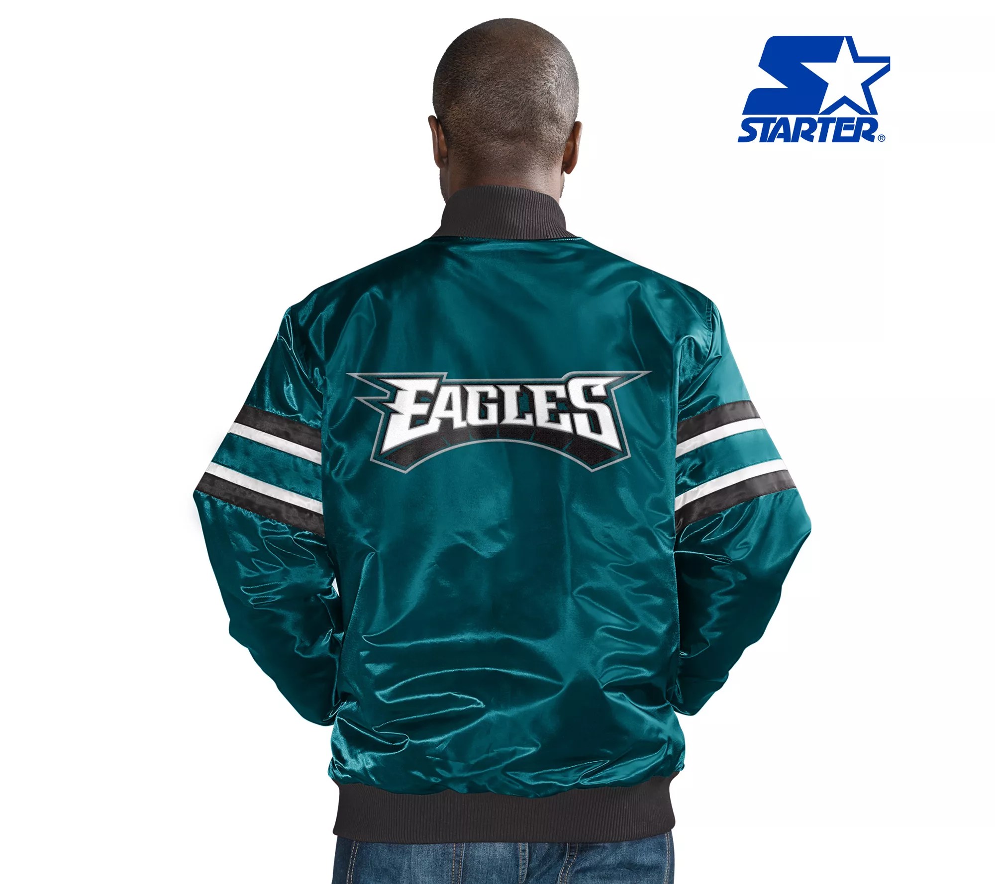 Starter NFL Men's Satin Button Down Jacket