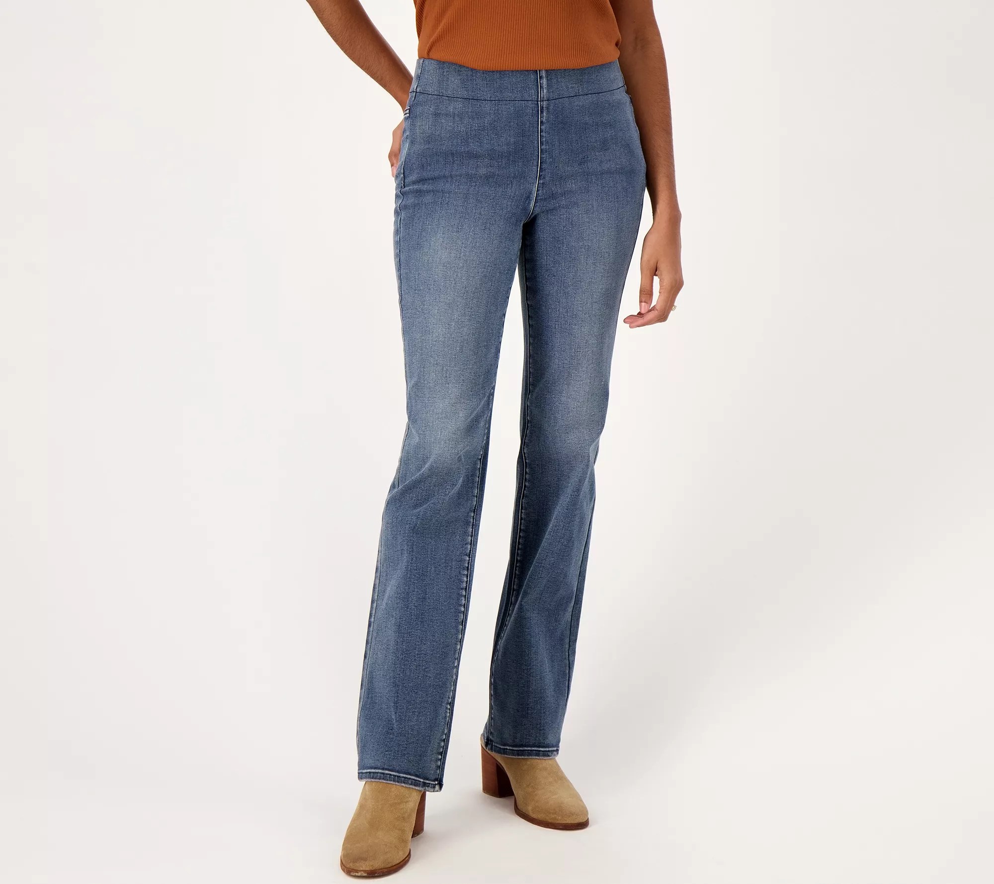 NYDJ Sculpt Her Denim PullOn Straight Jeans Pristine
