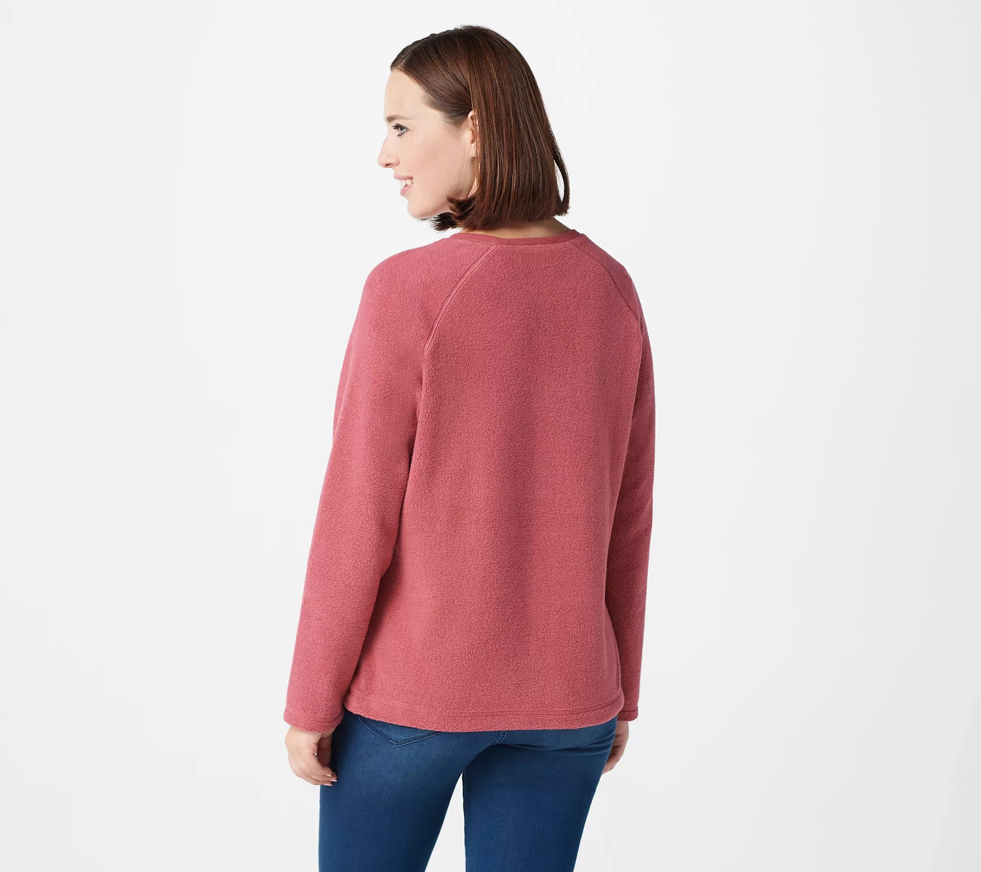 Denim & Co. Baby Sherpa Crew Neck Sweatshirt
