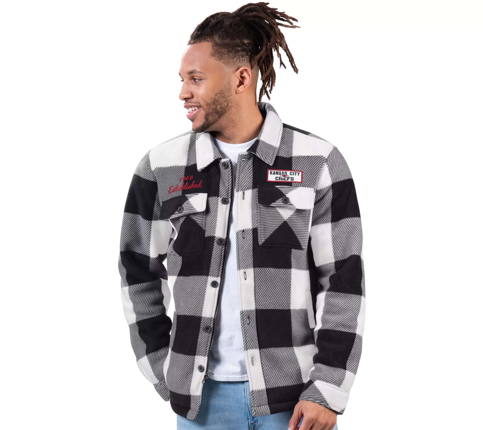 NFL Men's Plaid Sherpa Jacket