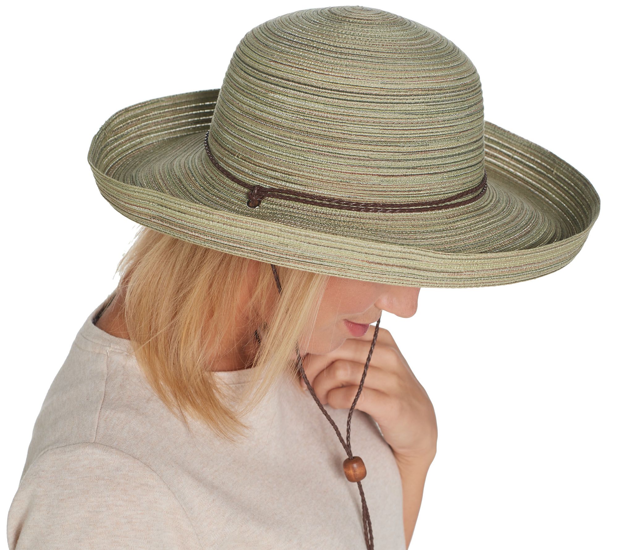 San Diego Hat Co. Mixed Braid Kettle Brim Sun Hat