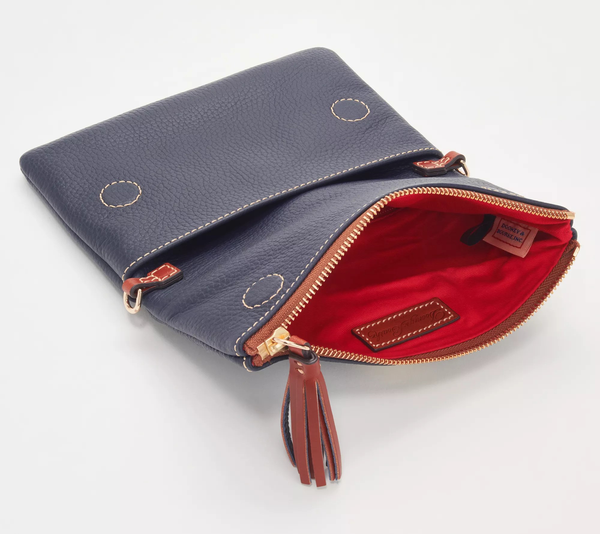 "As Is" Dooney & Bourke Pebble Leather Foldover Zip Crossbody