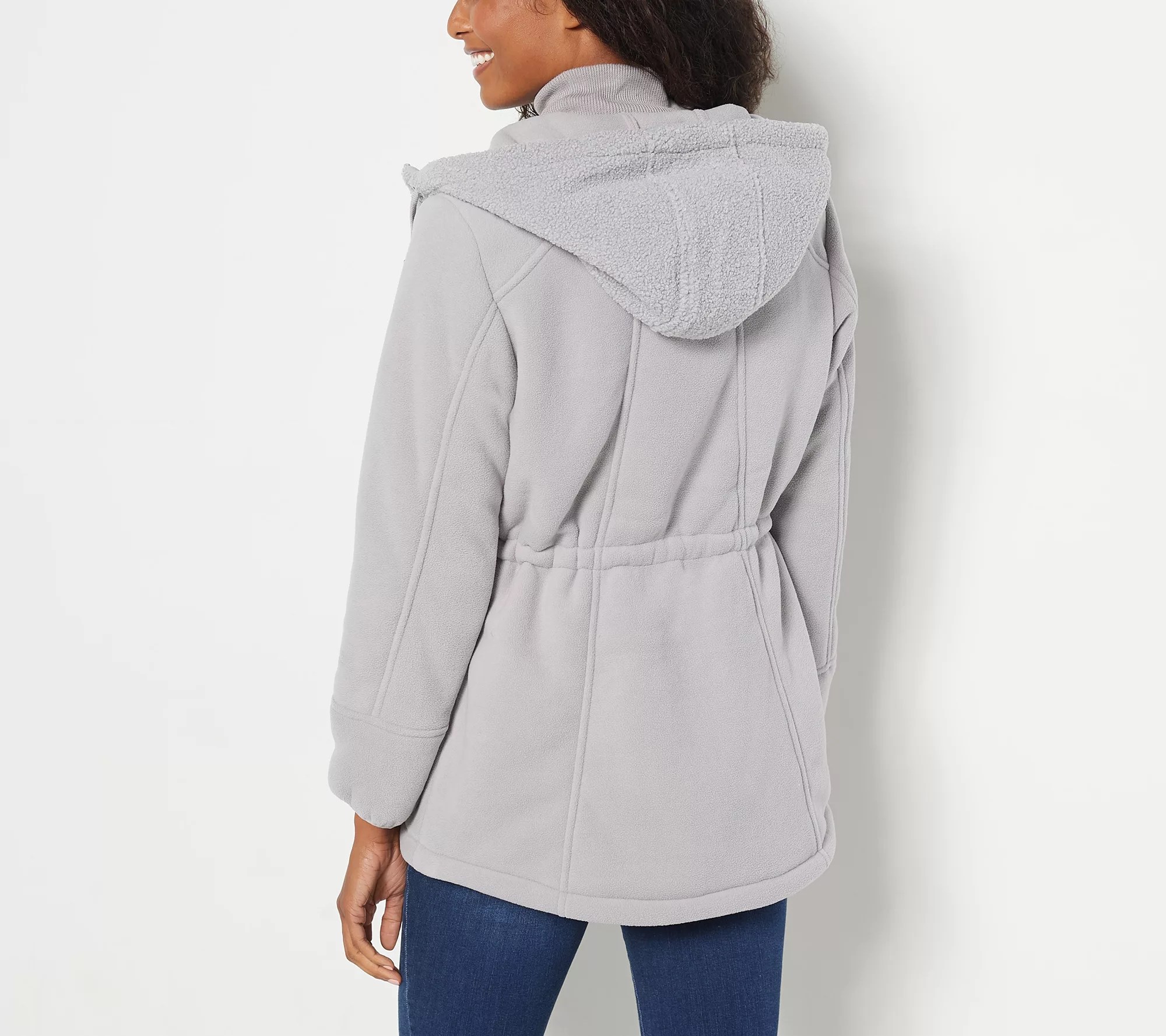 Koolaburra by UGG Bonded Fleece & Sherpa Jacket w/ Cinch Waist