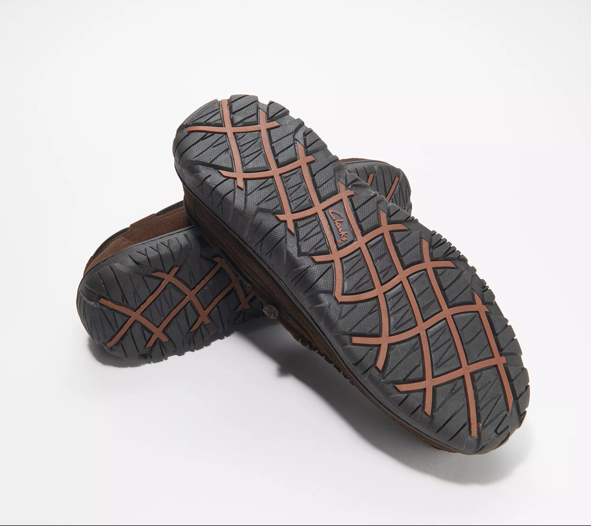 Clarks_Men's Suede Plaid Berber Lined Moccasin Slippers