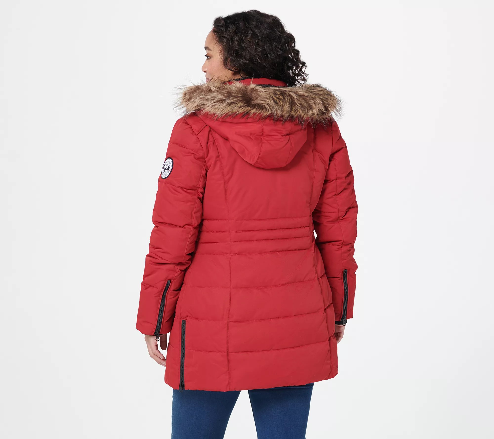 "As Is" Arctic Expedition Quilted Zip Front Down Coat with Hood