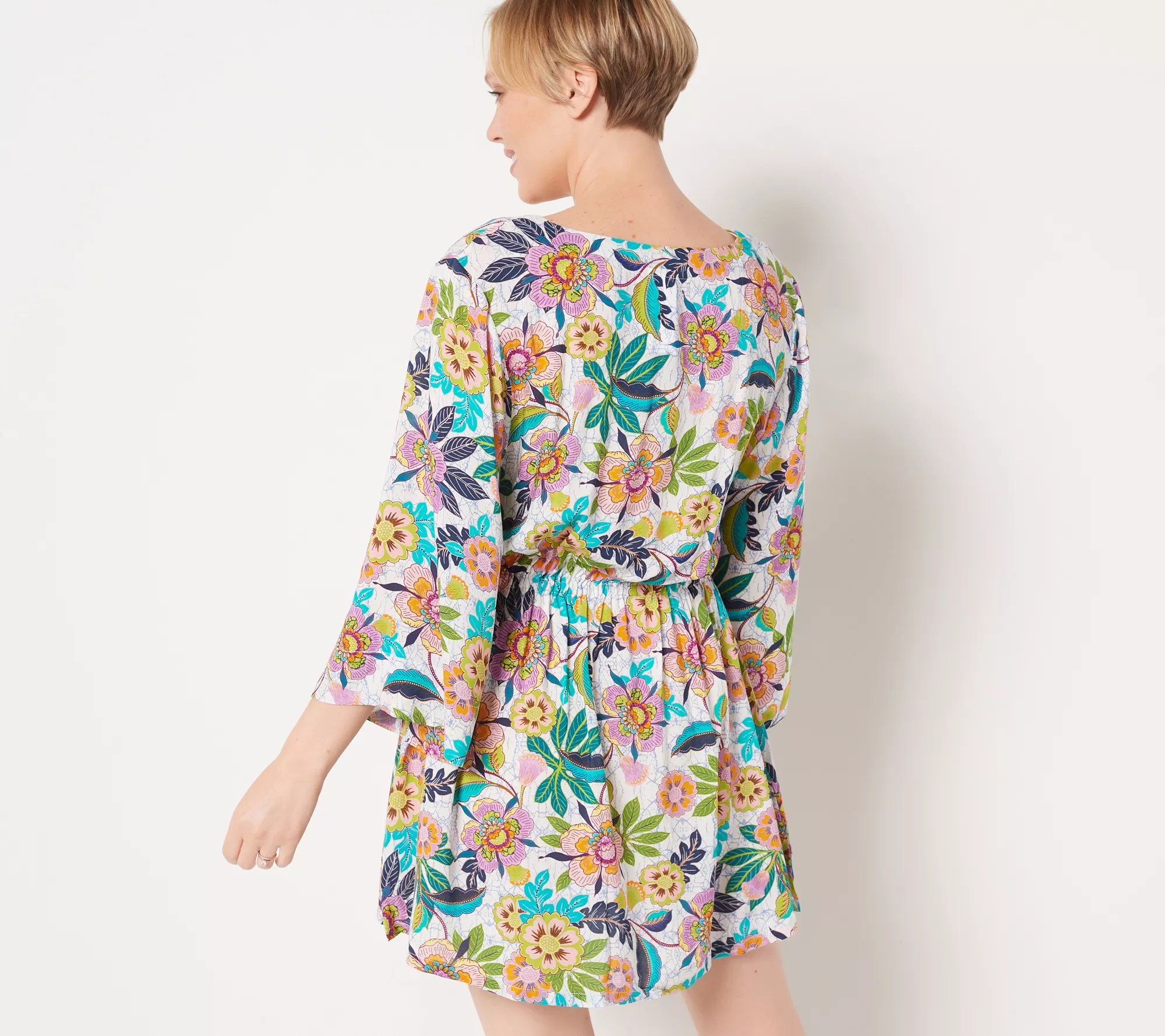"As Is" Jantzen Woven Printed CoverUp Tunic Dress