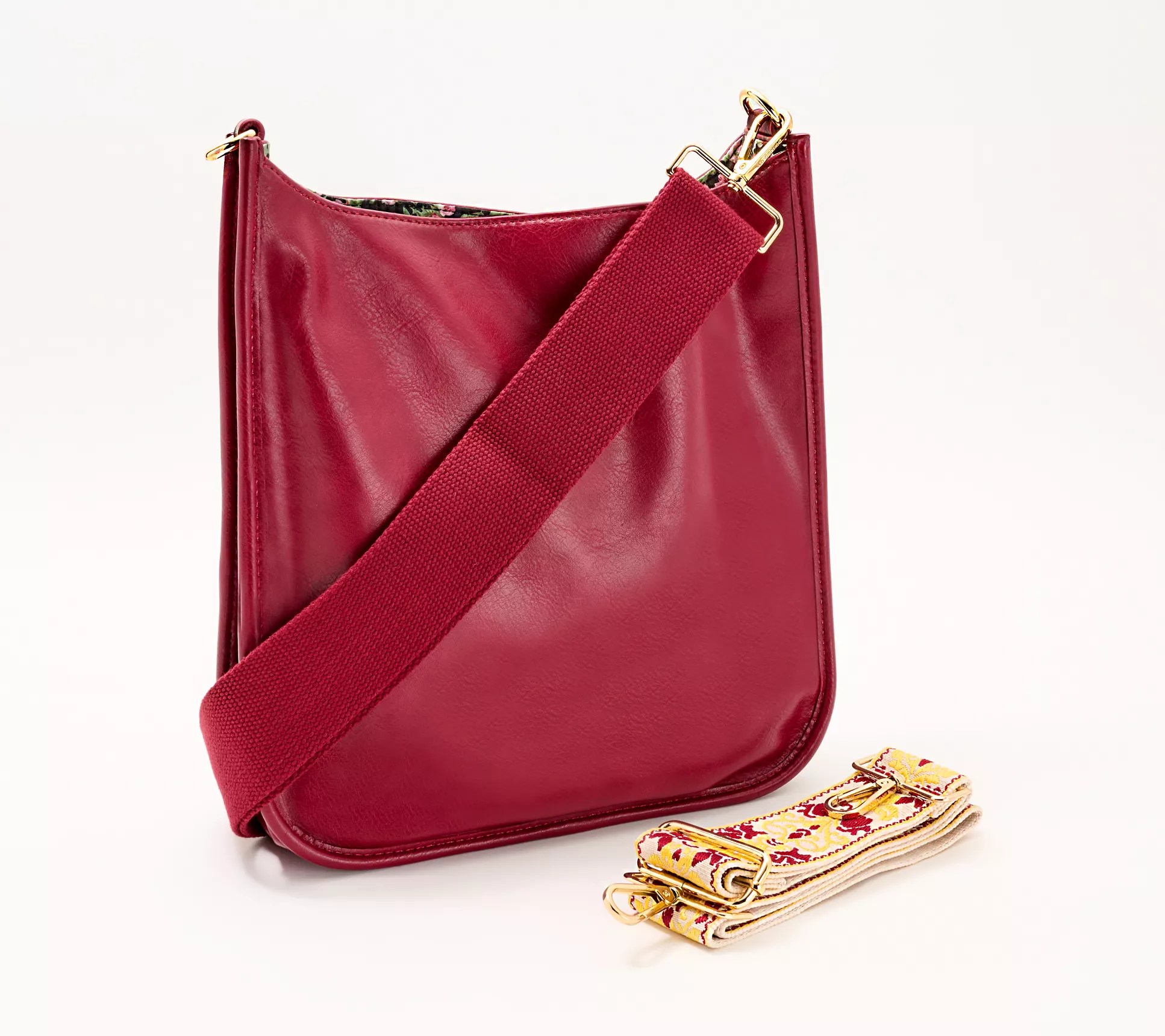 Ahdorned Classic Messenger with Two Crossbody Straps