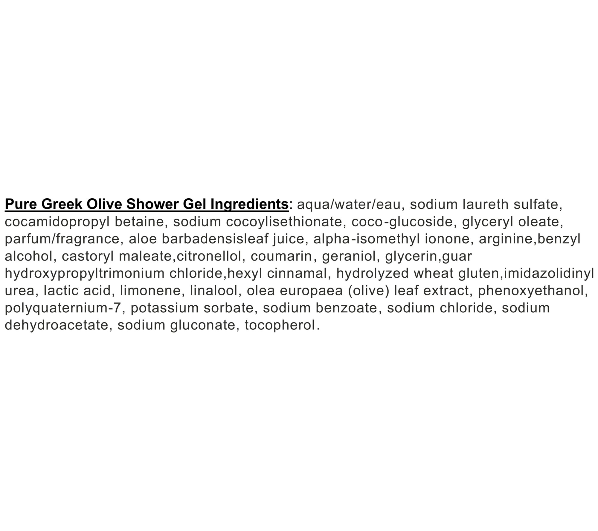 KORRES Pure Greek Olive Shower Gel