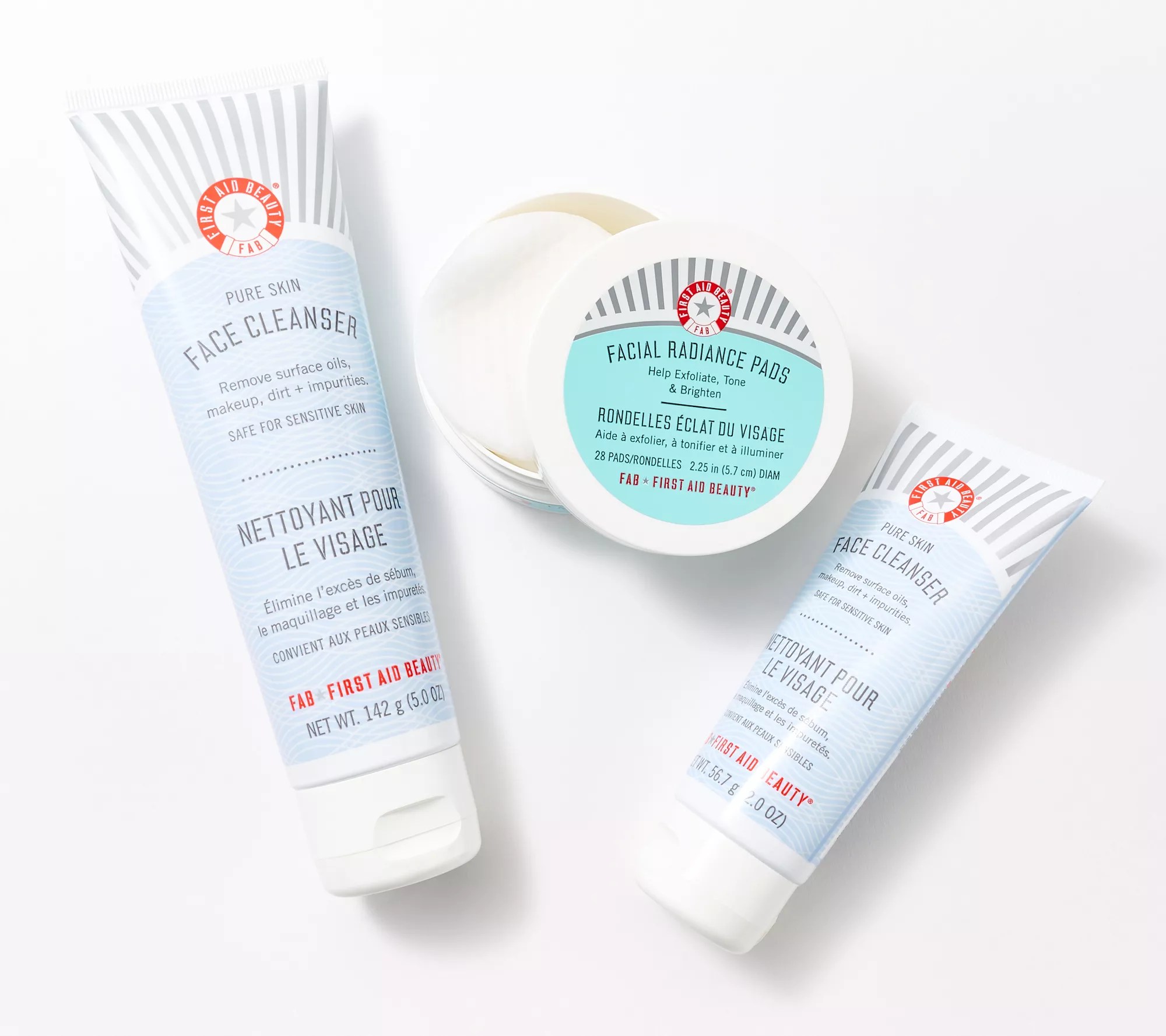 First Aid Beauty Cleanse and Exfoliate 3Pc Home & Away Set