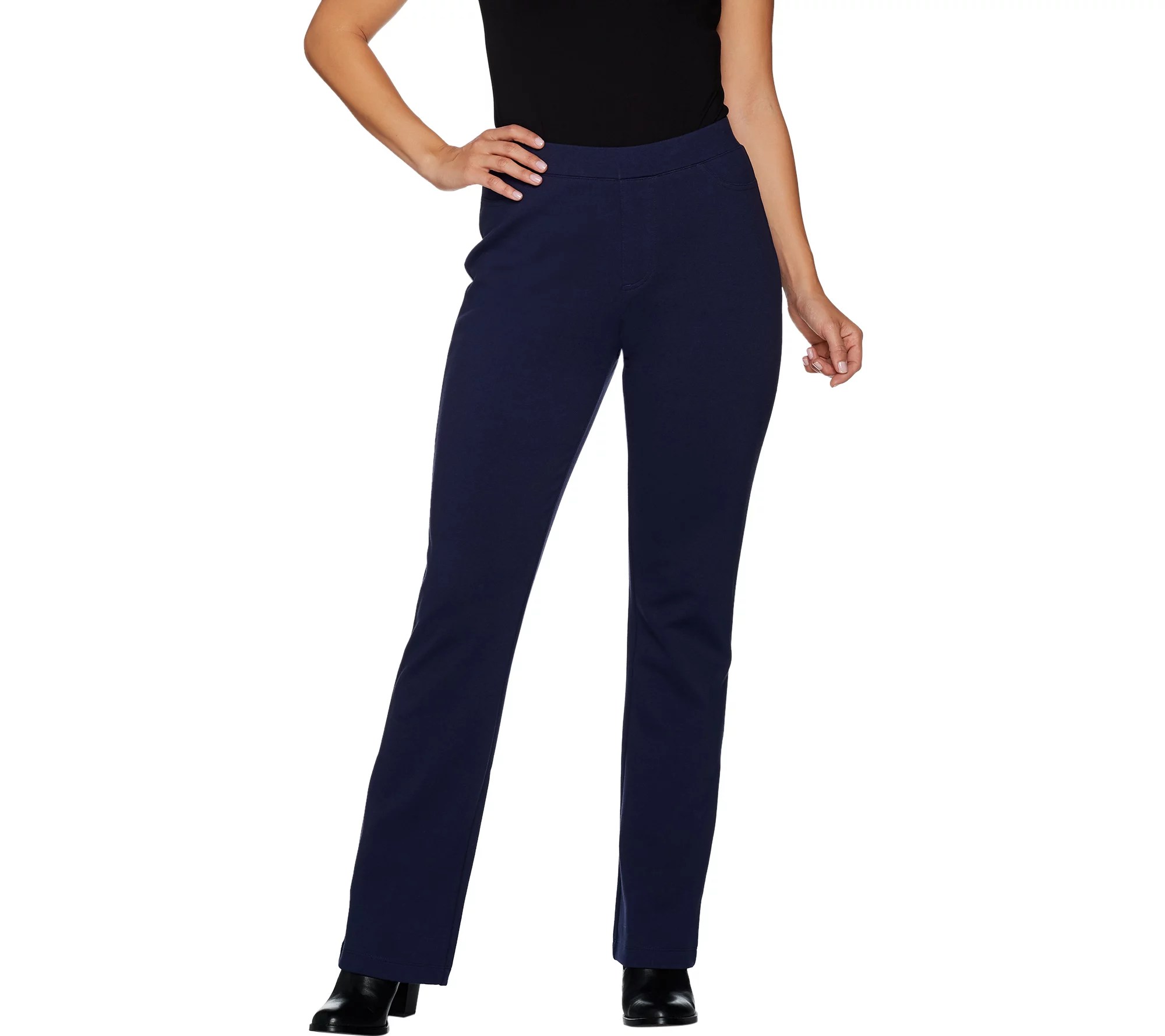 Denim & Co. Petite Lightly Bootcut Ponte Pants