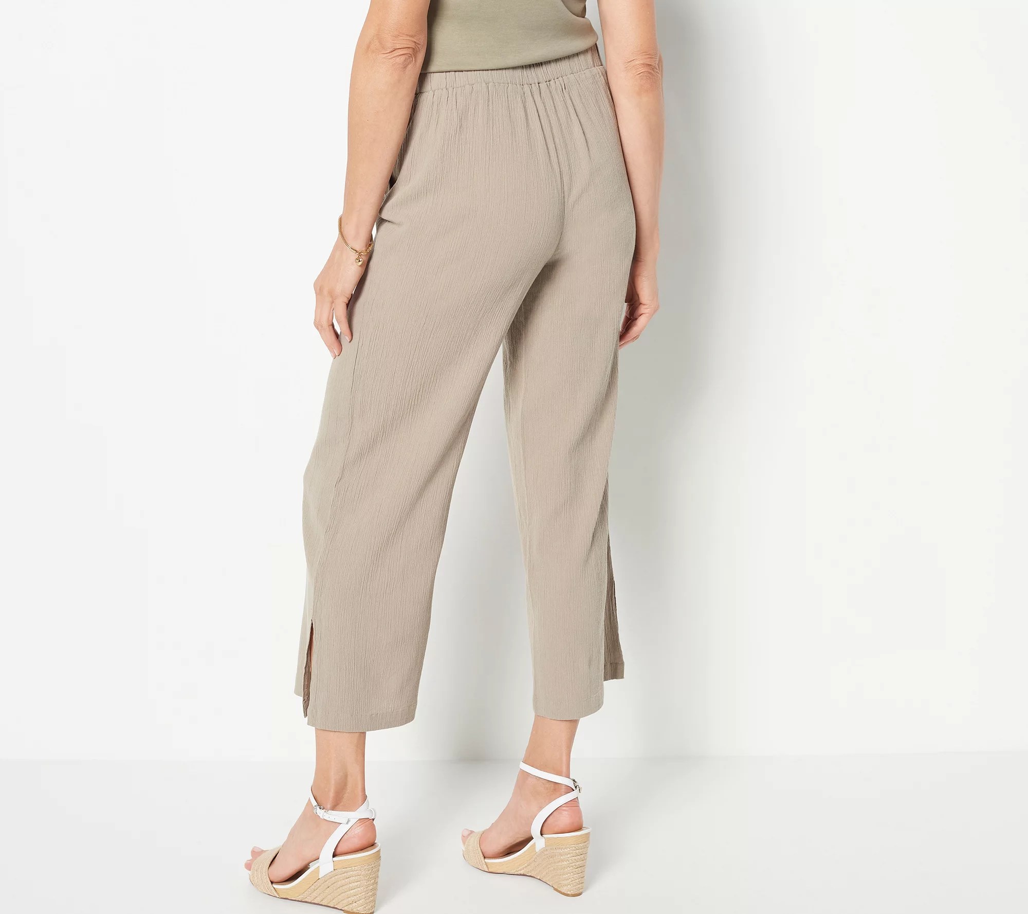 NYDJ PullOn Gauze Split WideLeg Ankle Pants with Side Slits