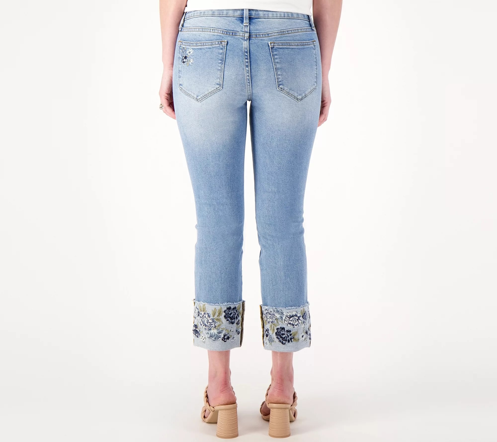 Driftwood Jeans Colette Embroidered Crop Jean Bluebell