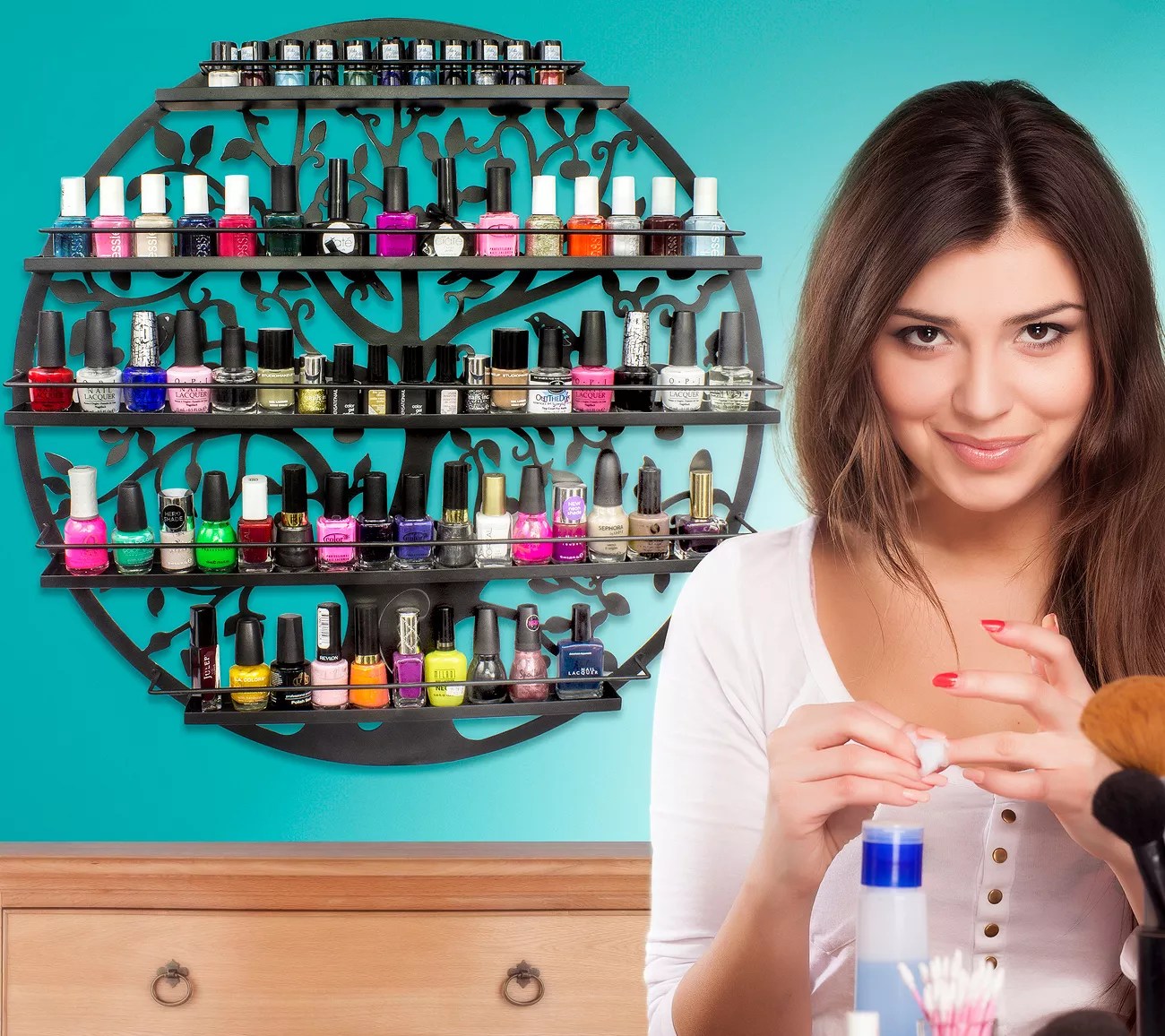 Sorbus Wall Mounted 5 Tier Nail Polish Rack