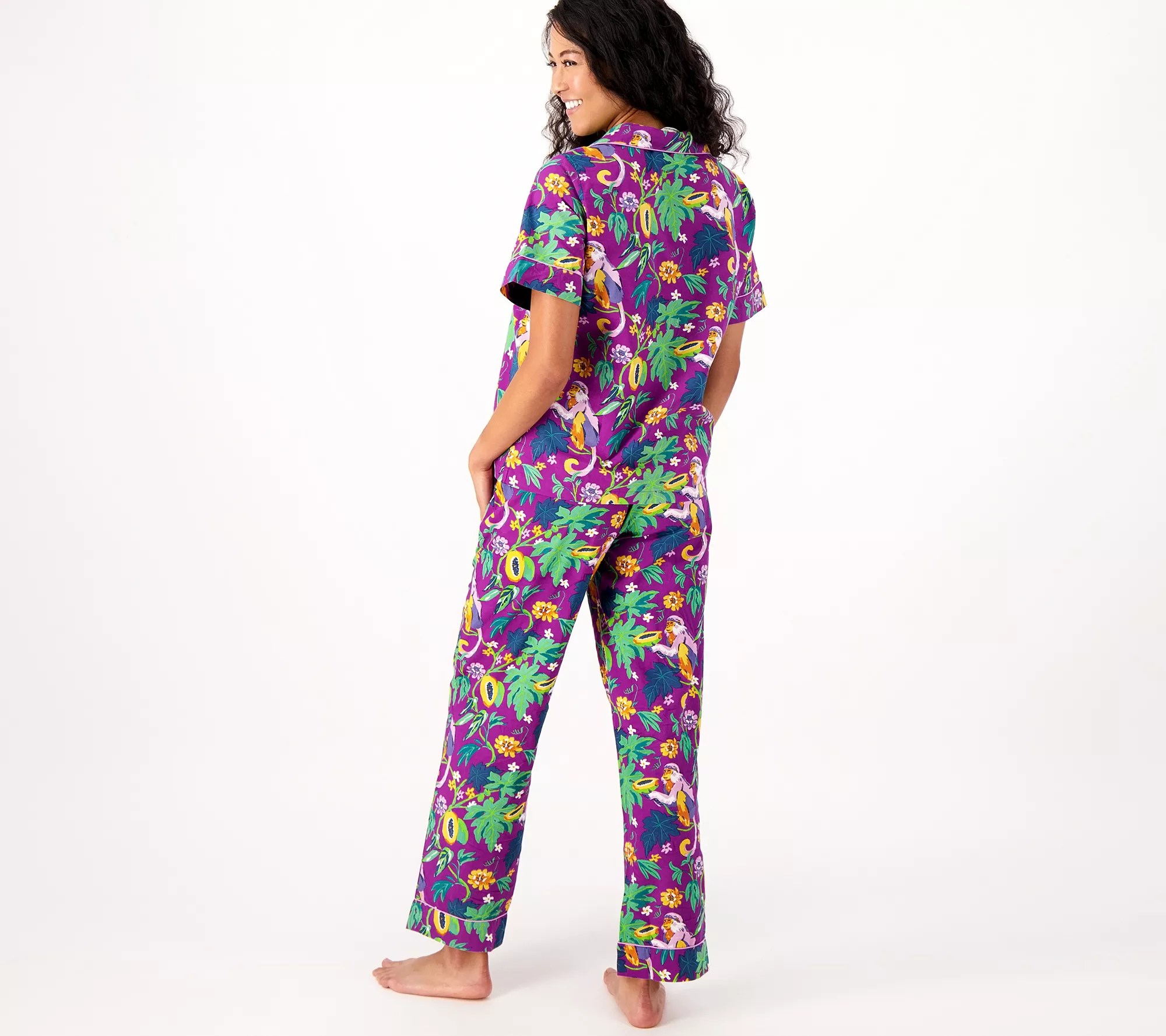 Printfresh Cotton Poplin Short Sleeve Notch Collar Pajamas