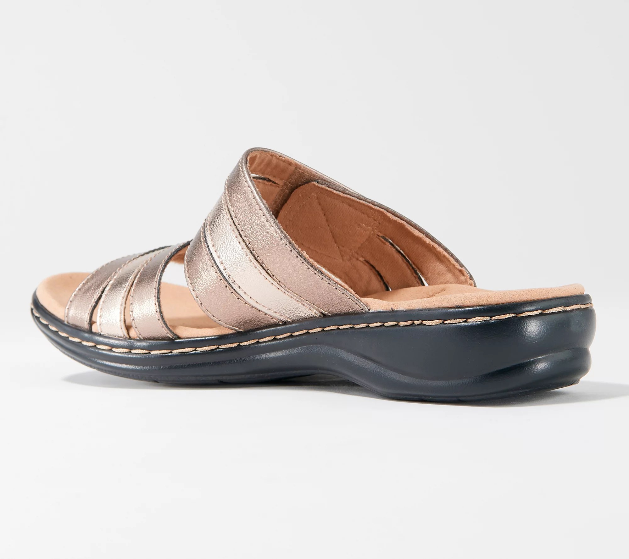 "As Is" Clarks Collection Adjustable Slide Sandals Leisa Zoe