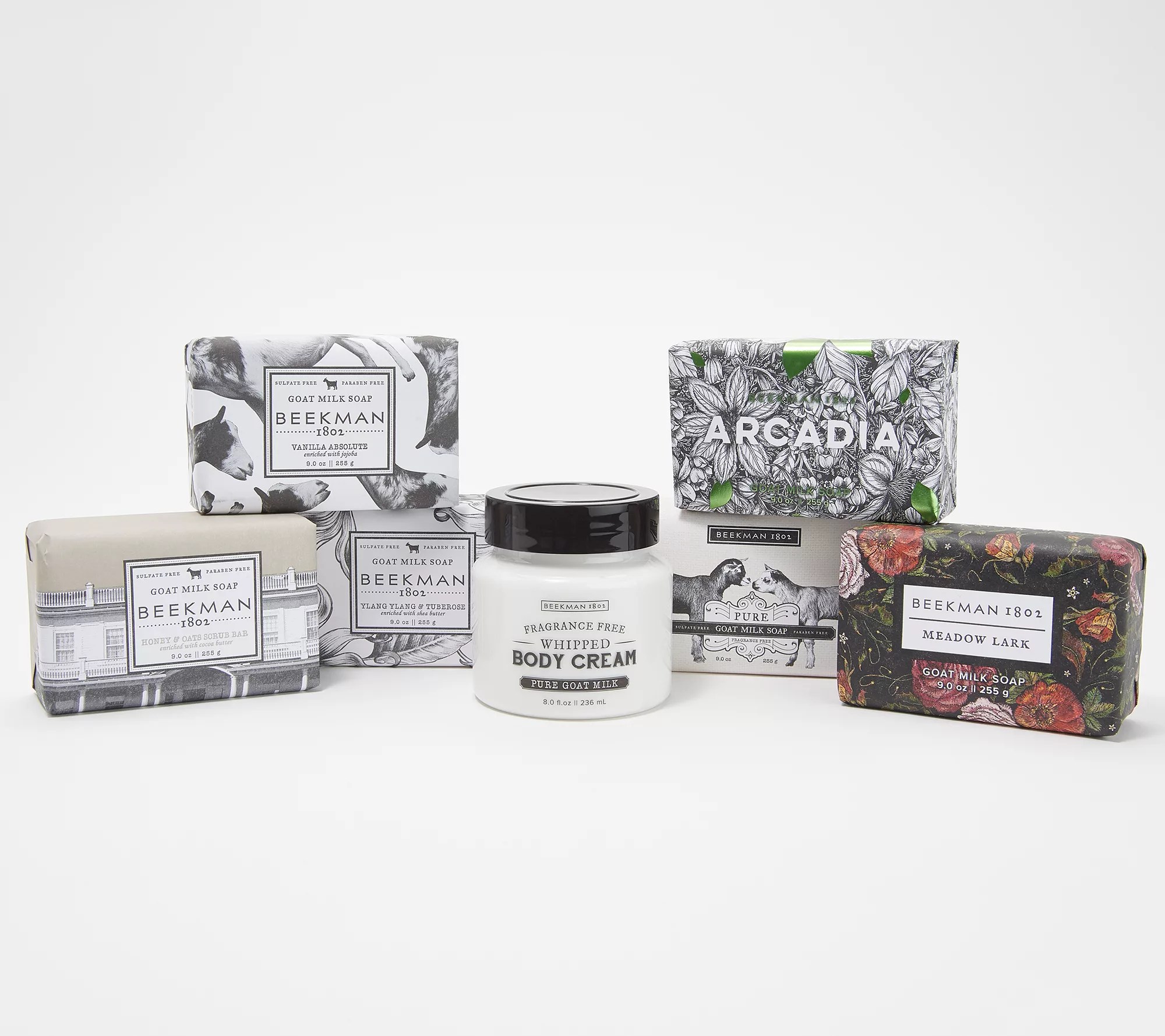 (QVC) Beekman 1802 Goat Milk Bar Soap Set w/ Whipped Body Cream