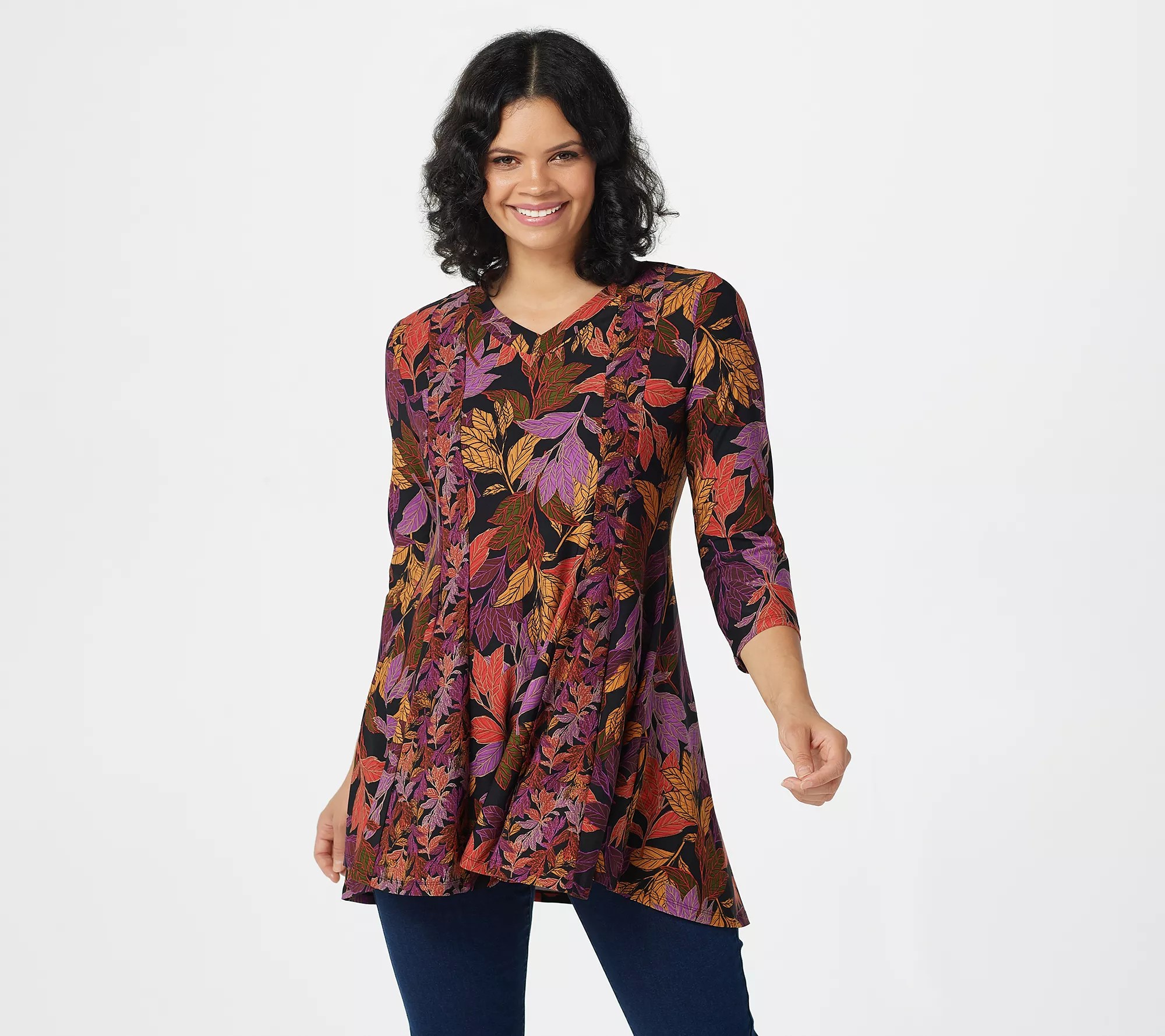 Attitudes by Renee Regular Como Jersey Twin Print Tunic