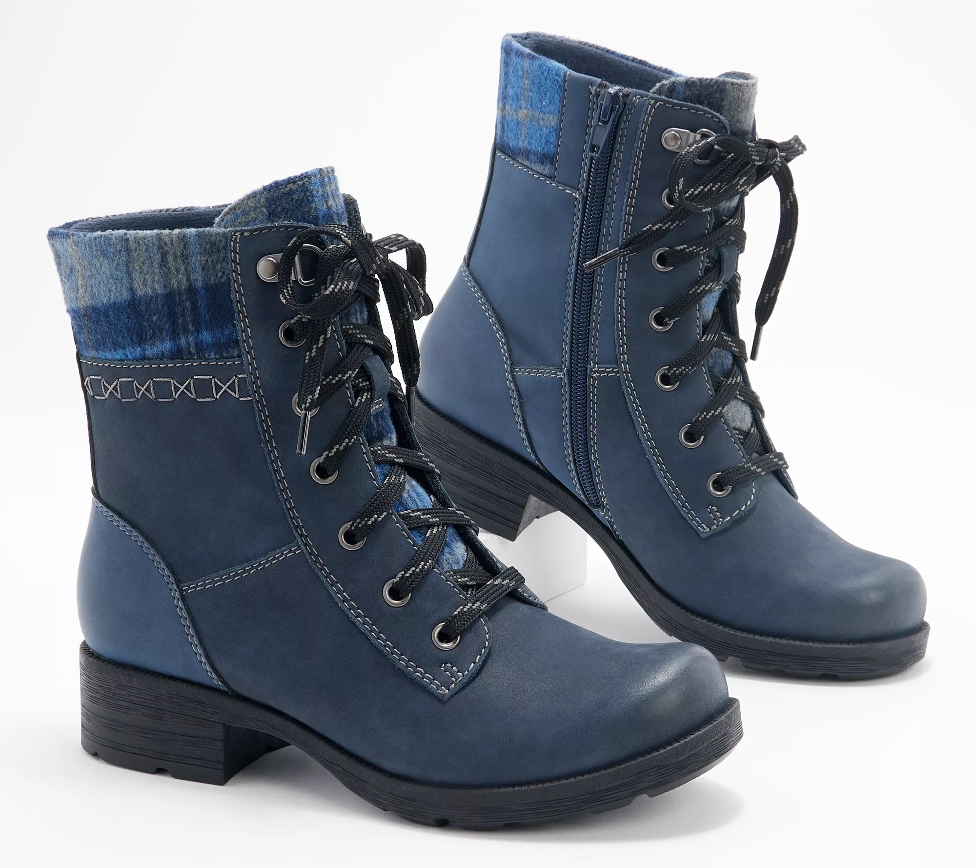 (QVC) Earth Origins Leather LaceUp Boots Rowan