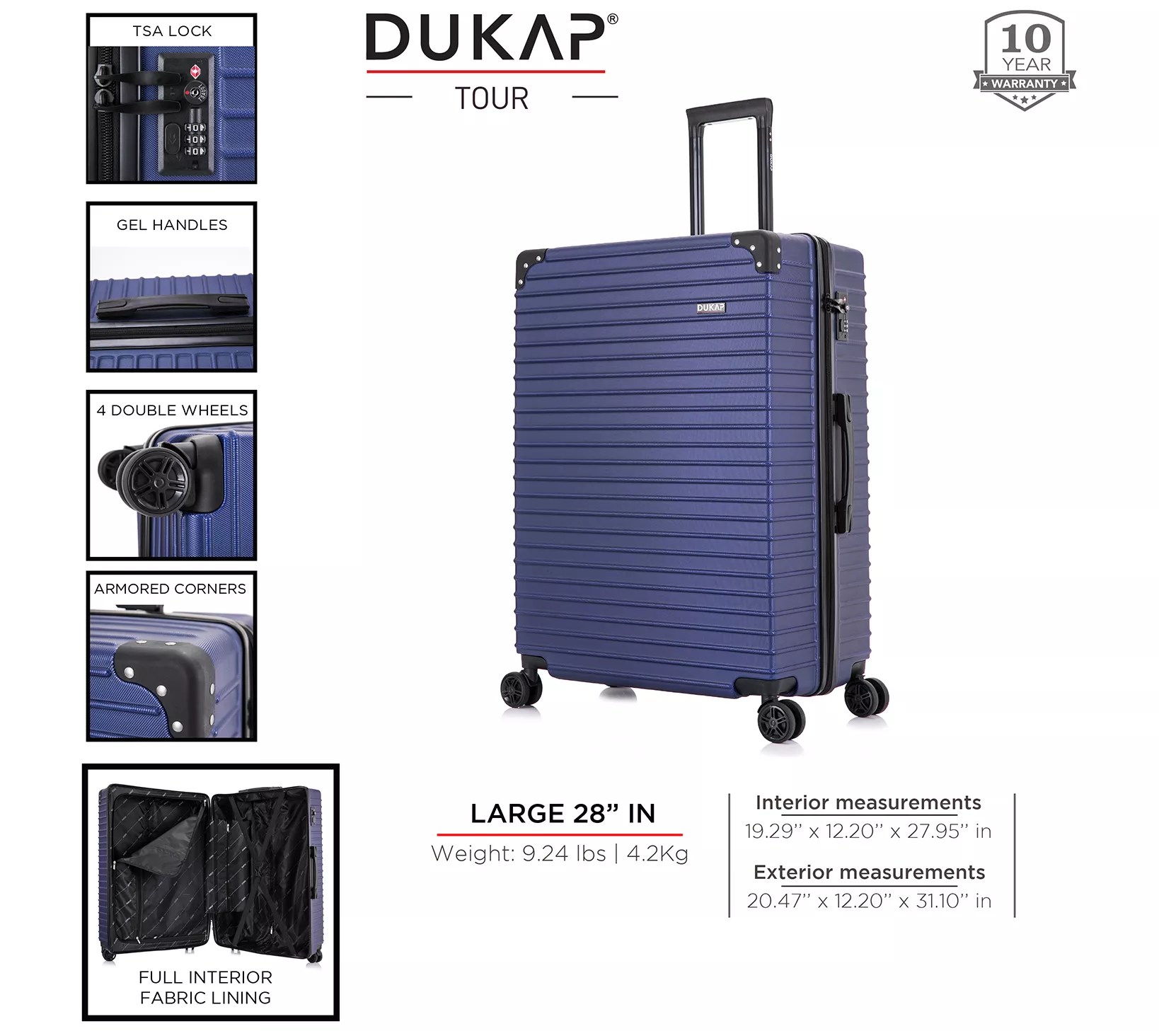 DUKAP Tour Lightweight Large 28" Luggage