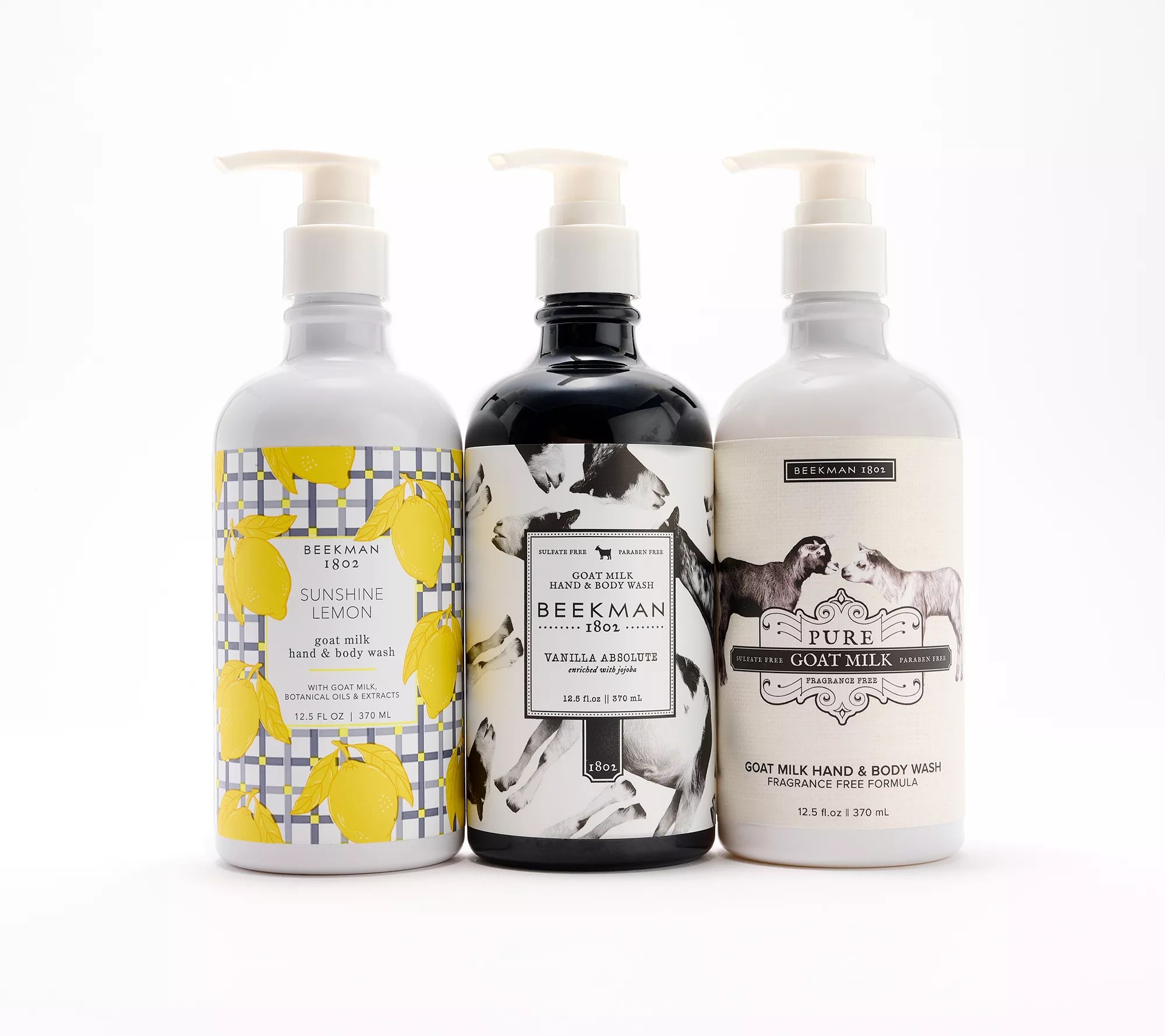 Beekman 1802 3Piece Goat Milk Hand and Body Wash Set with Gift Bags